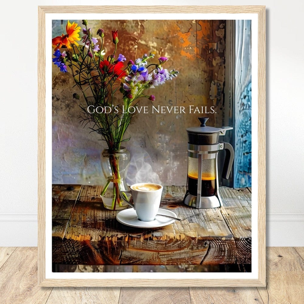 Coffee With My Father Print Material 40x50 cm / 16x20″ / Premium Matte Paper Wooden Framed Poster - Wood frame Framed Template