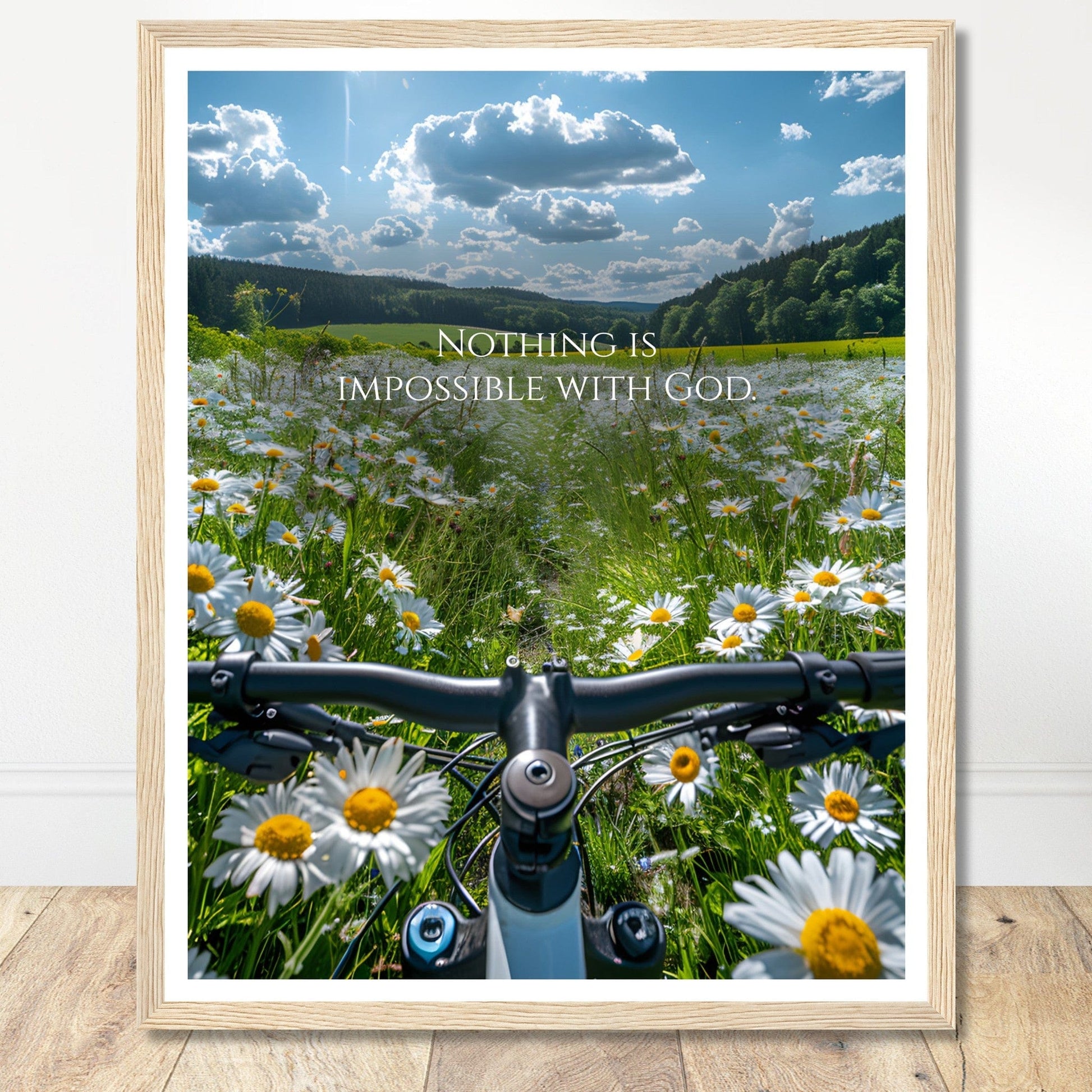 Coffee With My Father Print Material 40x50 cm / 16x20″ / Premium Matte Paper Wooden Framed Poster / Wood frame Nothing is Impossible With God - Artwork