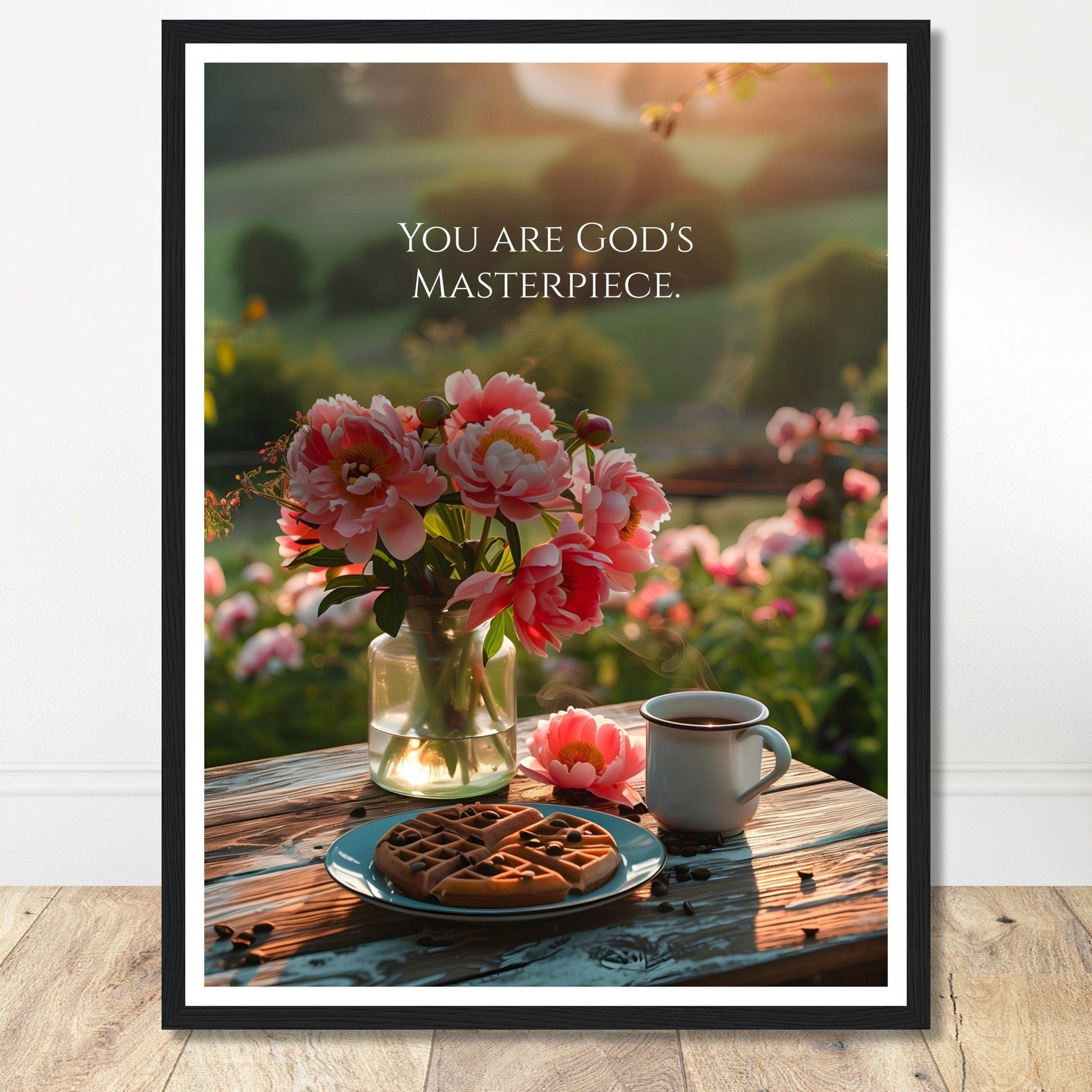 Coffee With My Father Print Material 45x60 cm / 18x24″ / Black frame Framed Template