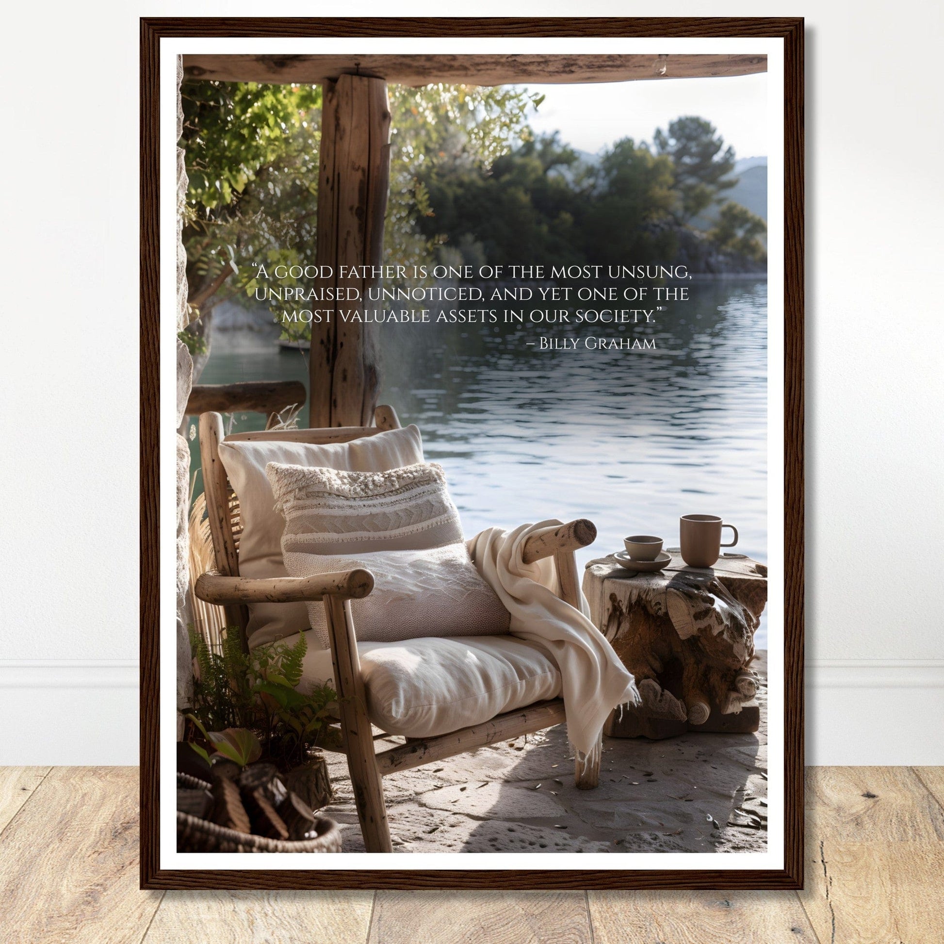 Coffee With My Father Print Material 45x60 cm / 18x24″ / Dark wood frame Framed Template