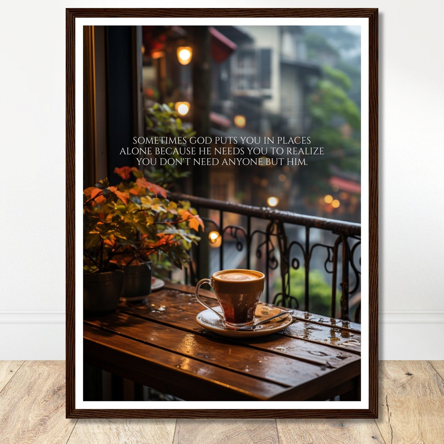 Coffee With My Father Print Material 45x60 cm / 18x24″ / Dark wood frame Premium Matte Paper Wooden Framed Poster