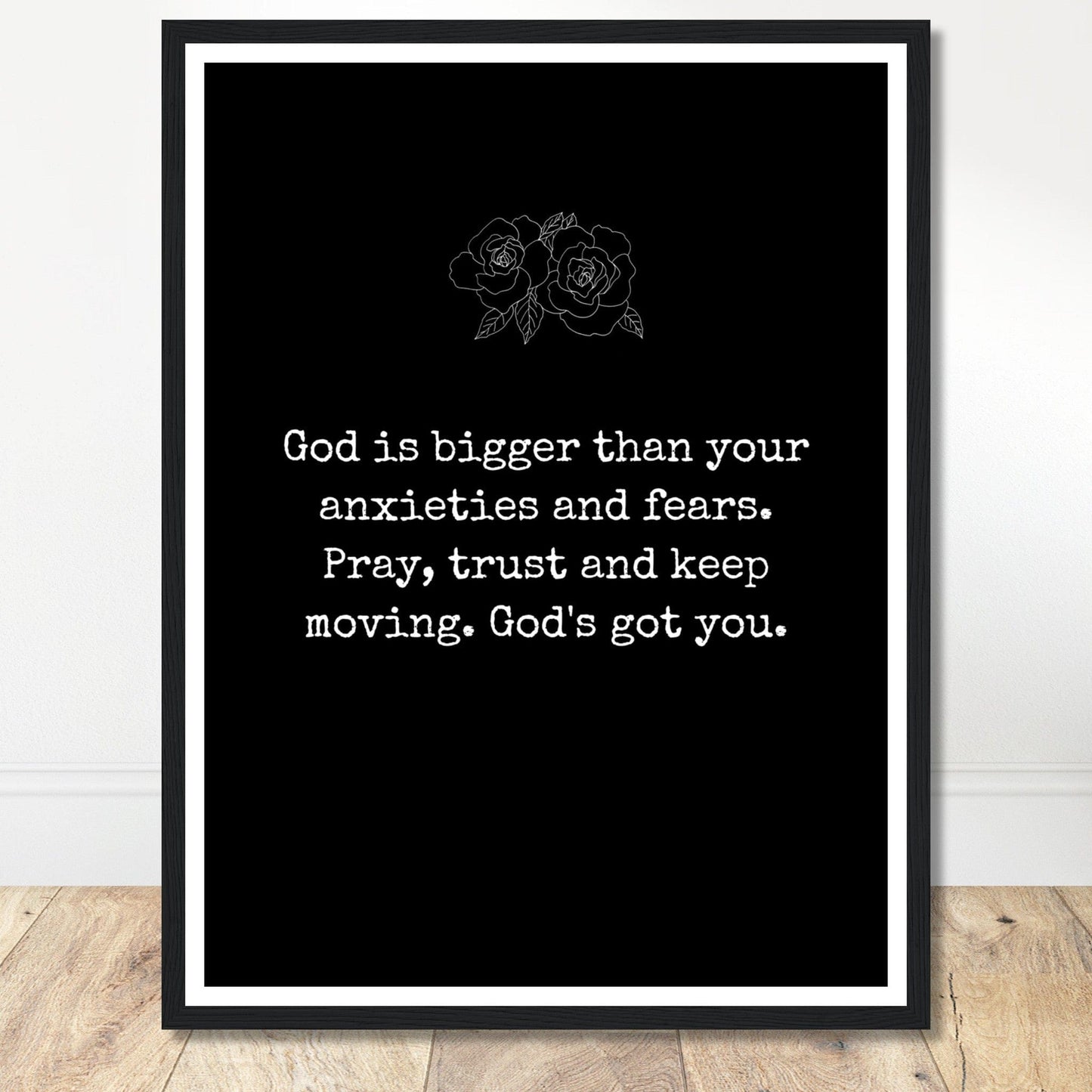 Coffee With My Father Print Material 45x60 cm / 18x24″ / Framed / Black frame God Is Bigger - Quote Print
