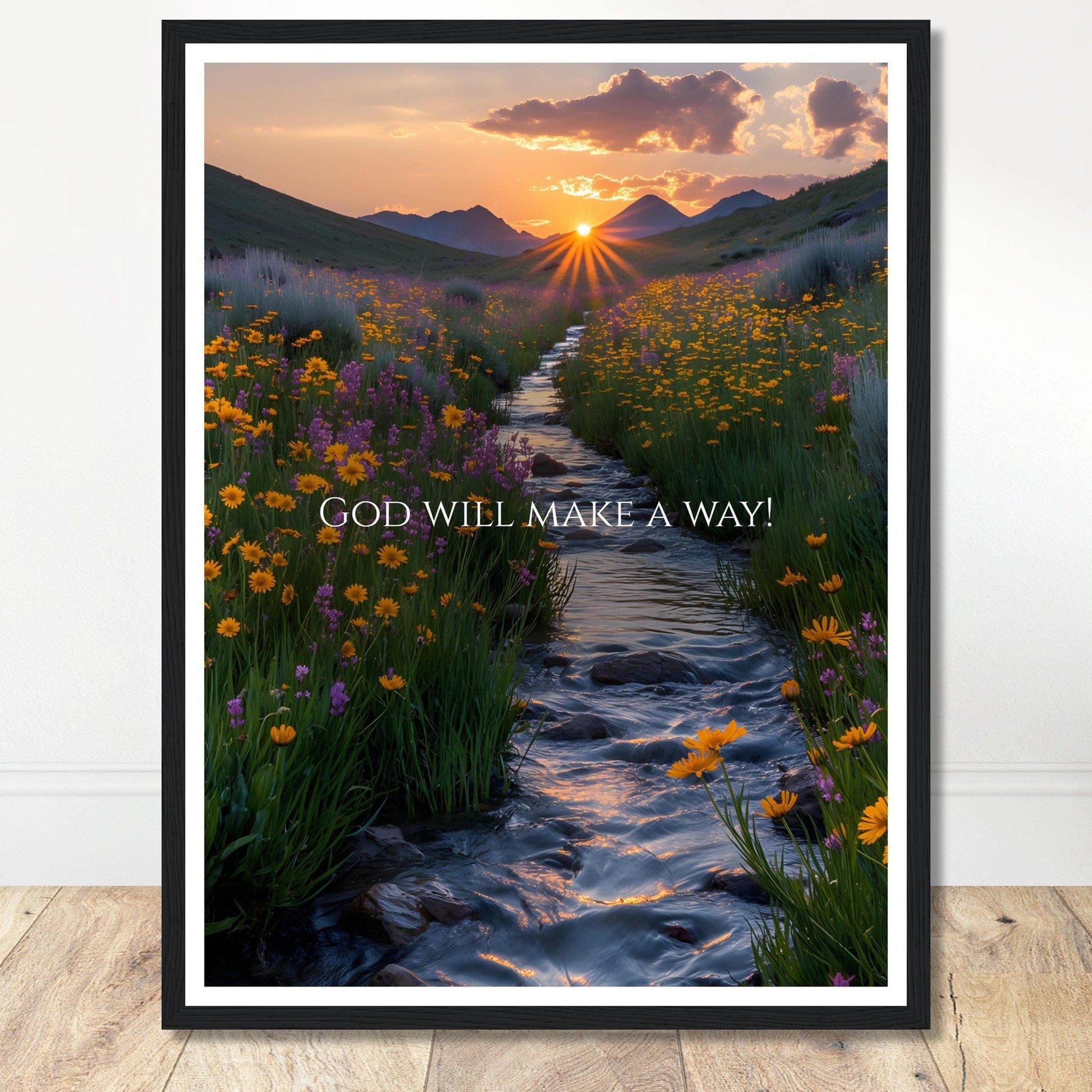 Coffee With My Father Print Material 45x60 cm / 18x24″ / Framed / Black frame God Will Make A Way - Custom Art