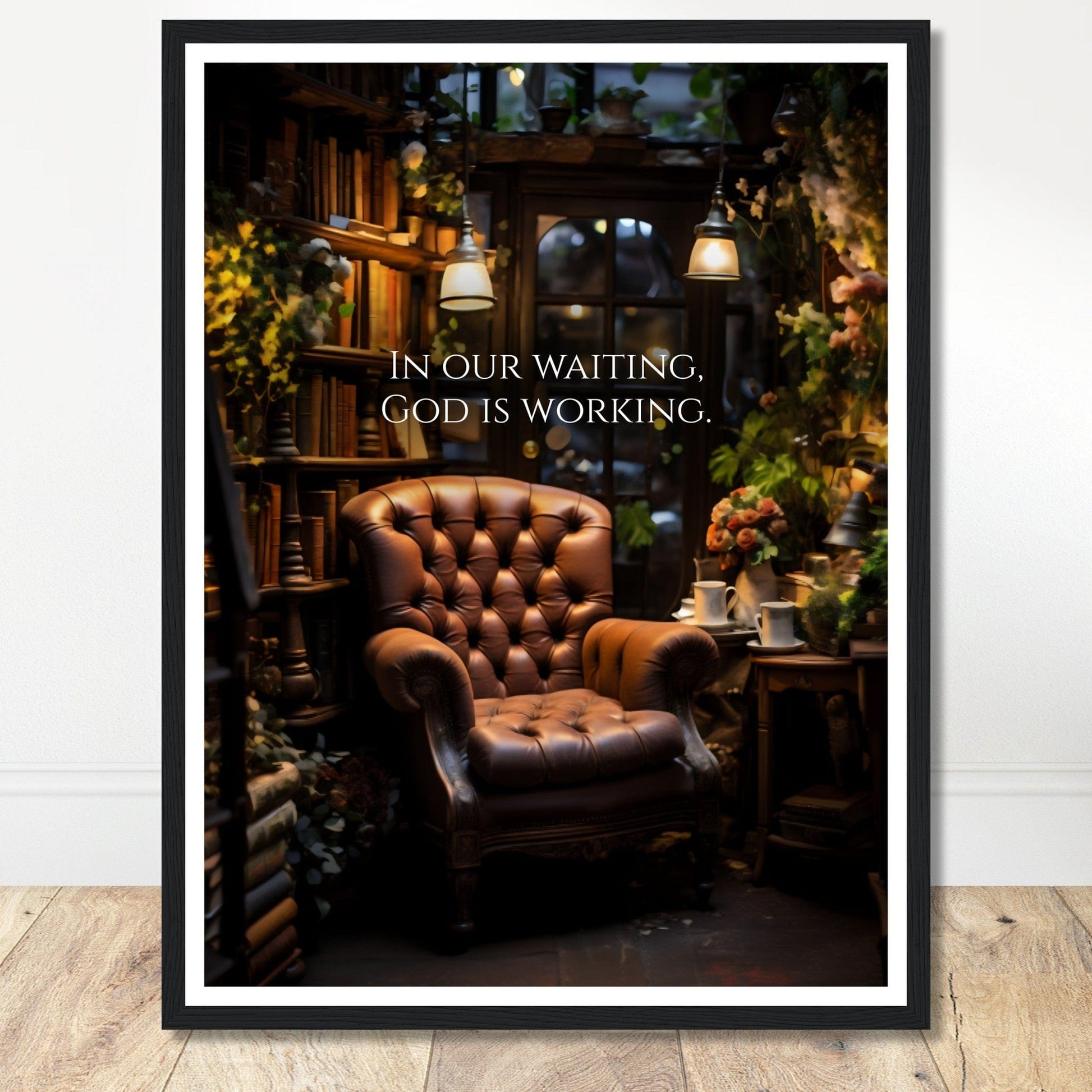 Coffee With My Father Print Material 45x60 cm / 18x24″ / Framed / Black frame In Our Waiting - Custom Art