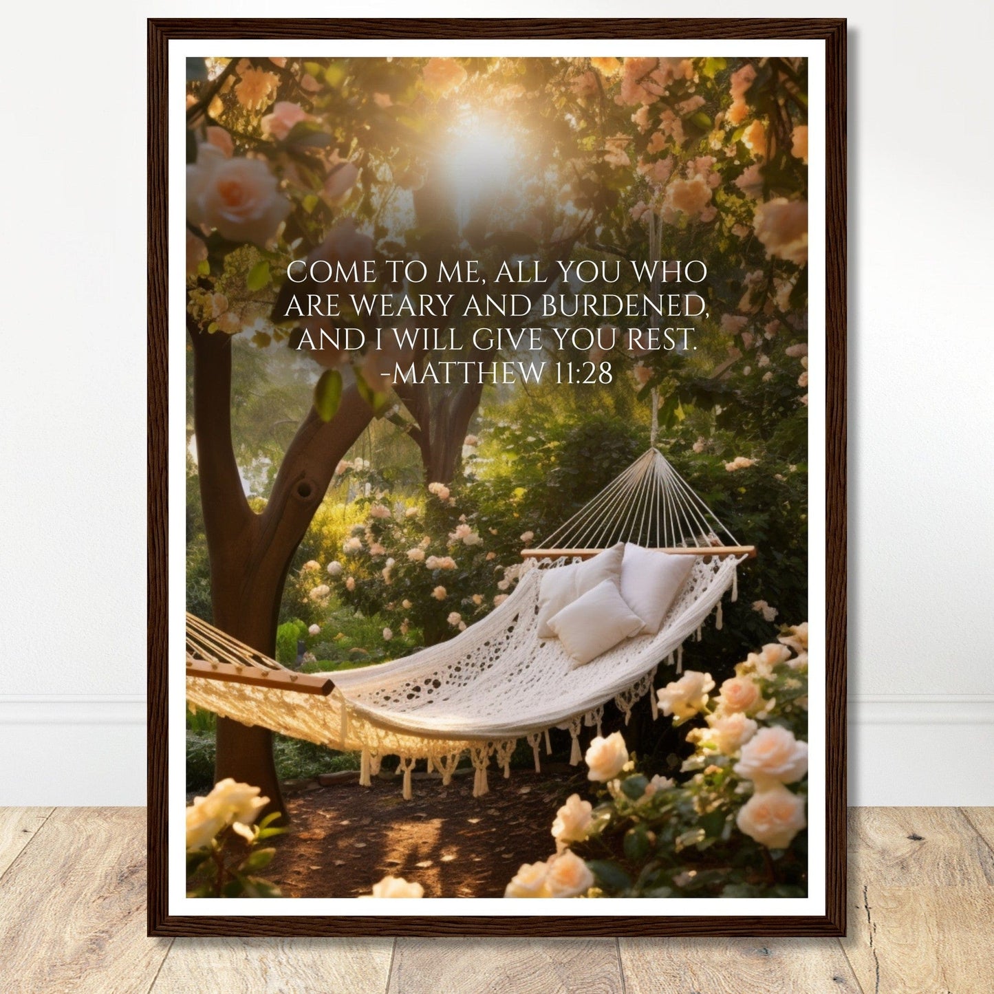 Coffee With My Father Print Material 45x60 cm / 18x24″ / Framed / Dark wood frame I Will Give You Rest - Custom Art