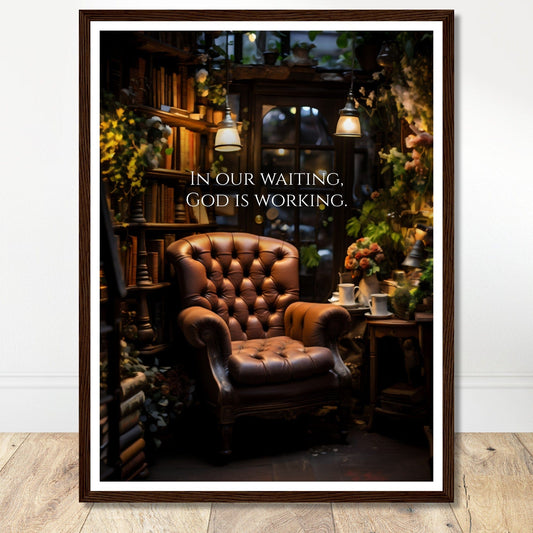 Coffee With My Father Print Material 45x60 cm / 18x24″ / Framed / Dark wood frame In Our Waiting - Custom Art