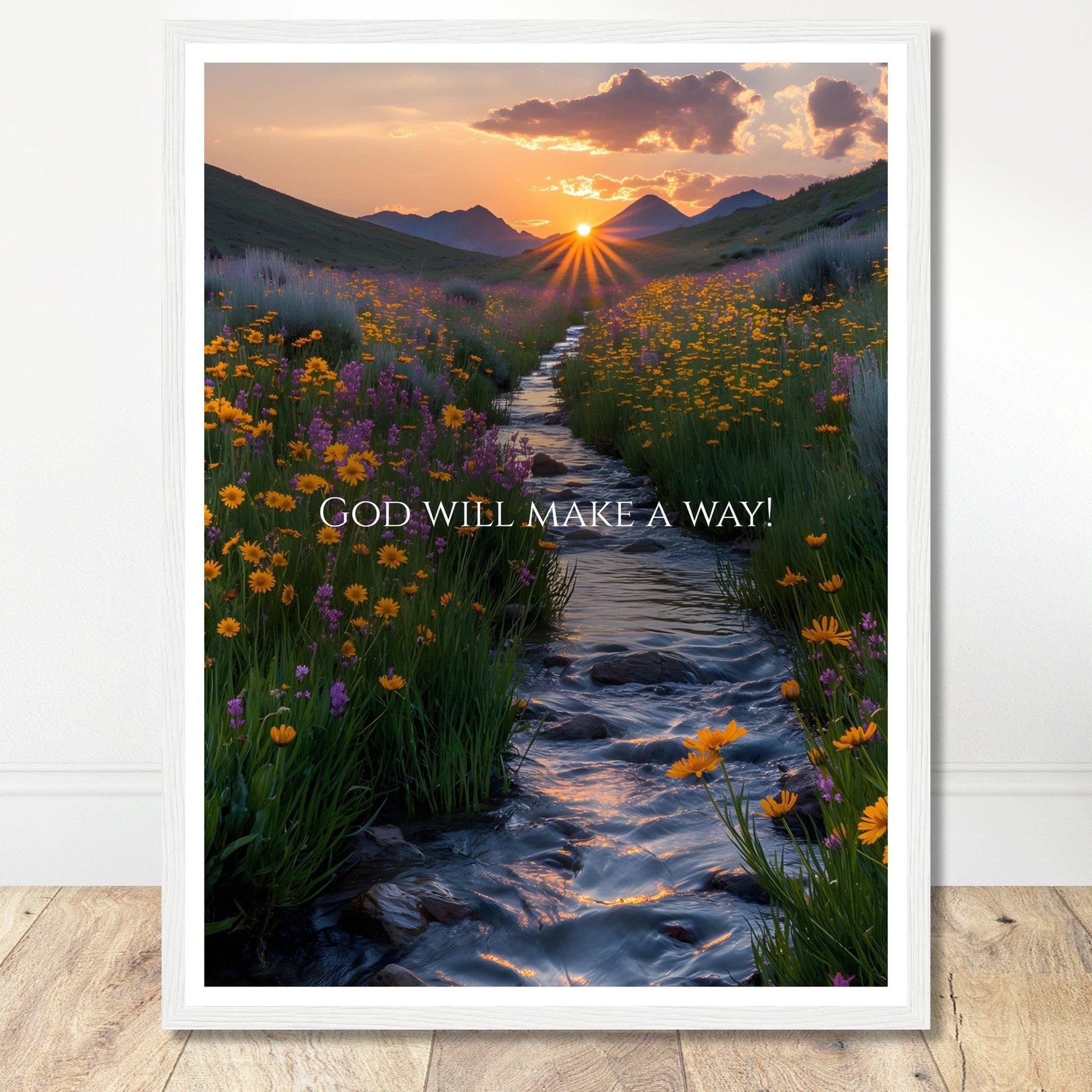 Coffee With My Father Print Material 45x60 cm / 18x24″ / Framed / White frame God Will Make A Way - Custom Art