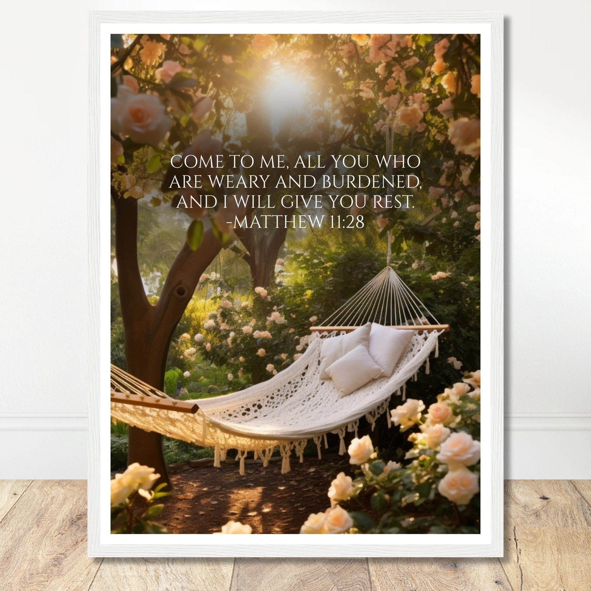 Coffee With My Father Print Material 45x60 cm / 18x24″ / Framed / White frame I Will Give You Rest - Custom Art