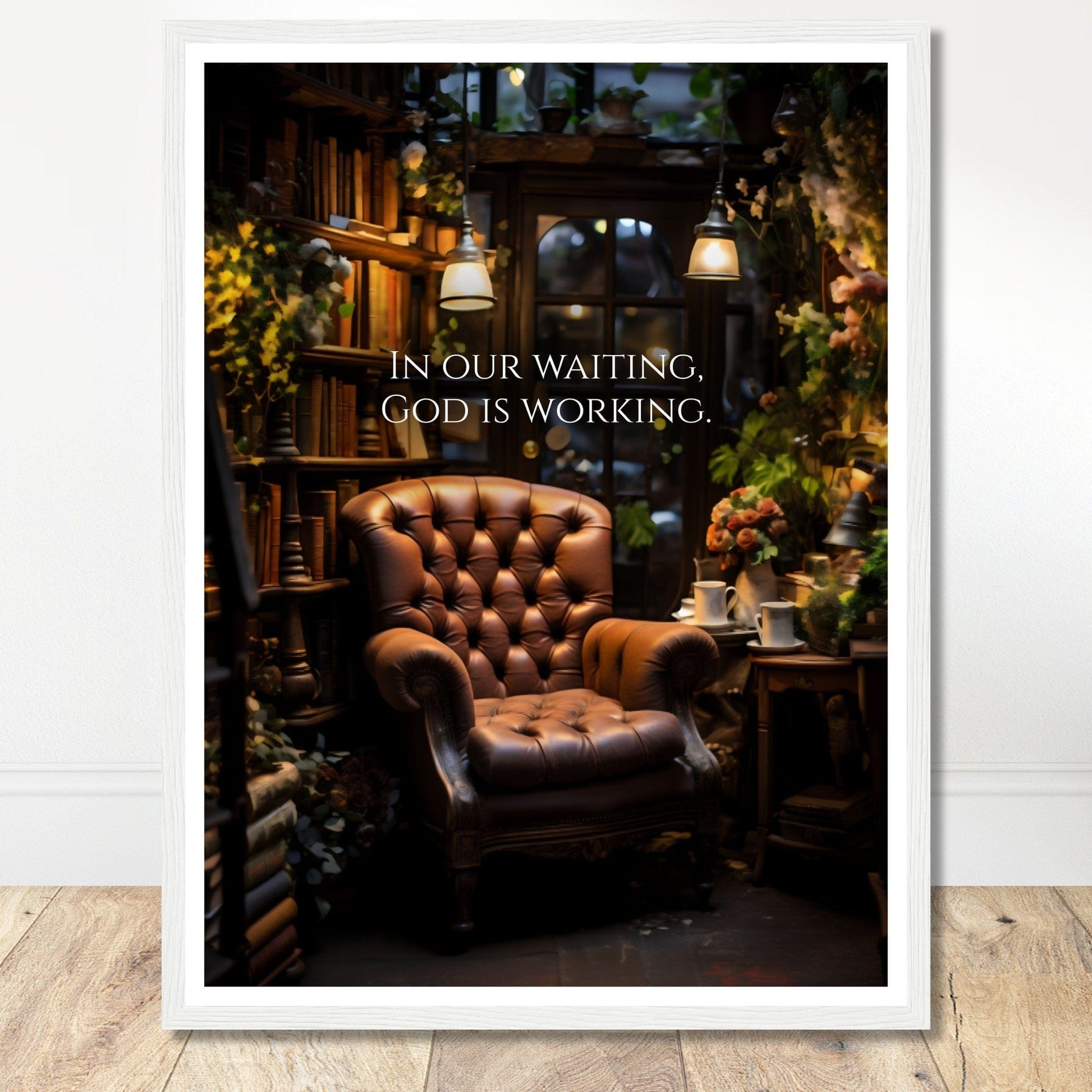 Coffee With My Father Print Material 45x60 cm / 18x24″ / Framed / White frame In Our Waiting - Custom Art