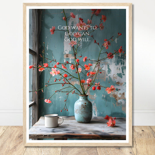 Coffee With My Father Print Material 45x60 cm / 18x24″ / Framed / Wood frame God Can - Custom Art