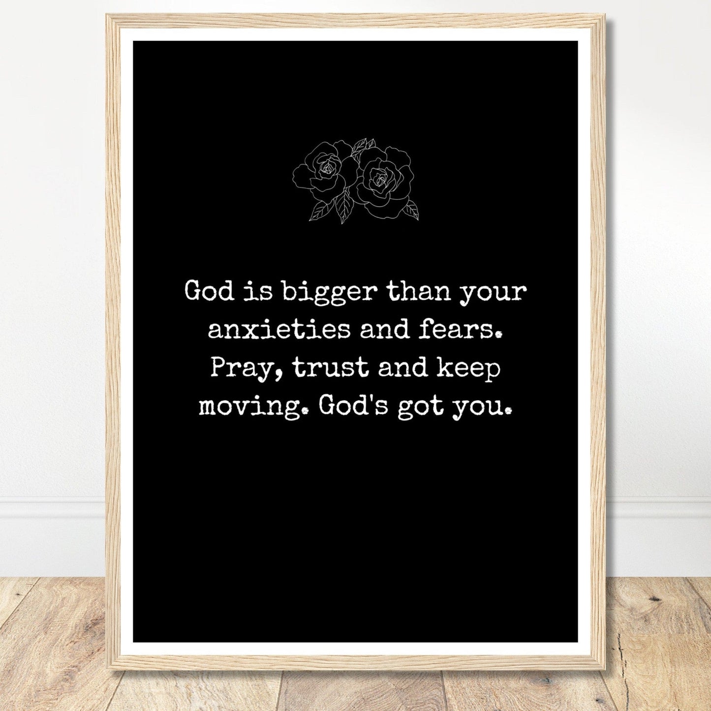 Coffee With My Father Print Material 45x60 cm / 18x24″ / Framed / Wood frame God Is Bigger - Quote Print