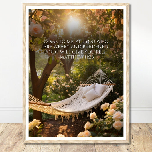 Coffee With My Father Print Material 45x60 cm / 18x24″ / Framed / Wood frame I Will Give You Rest - Custom Art