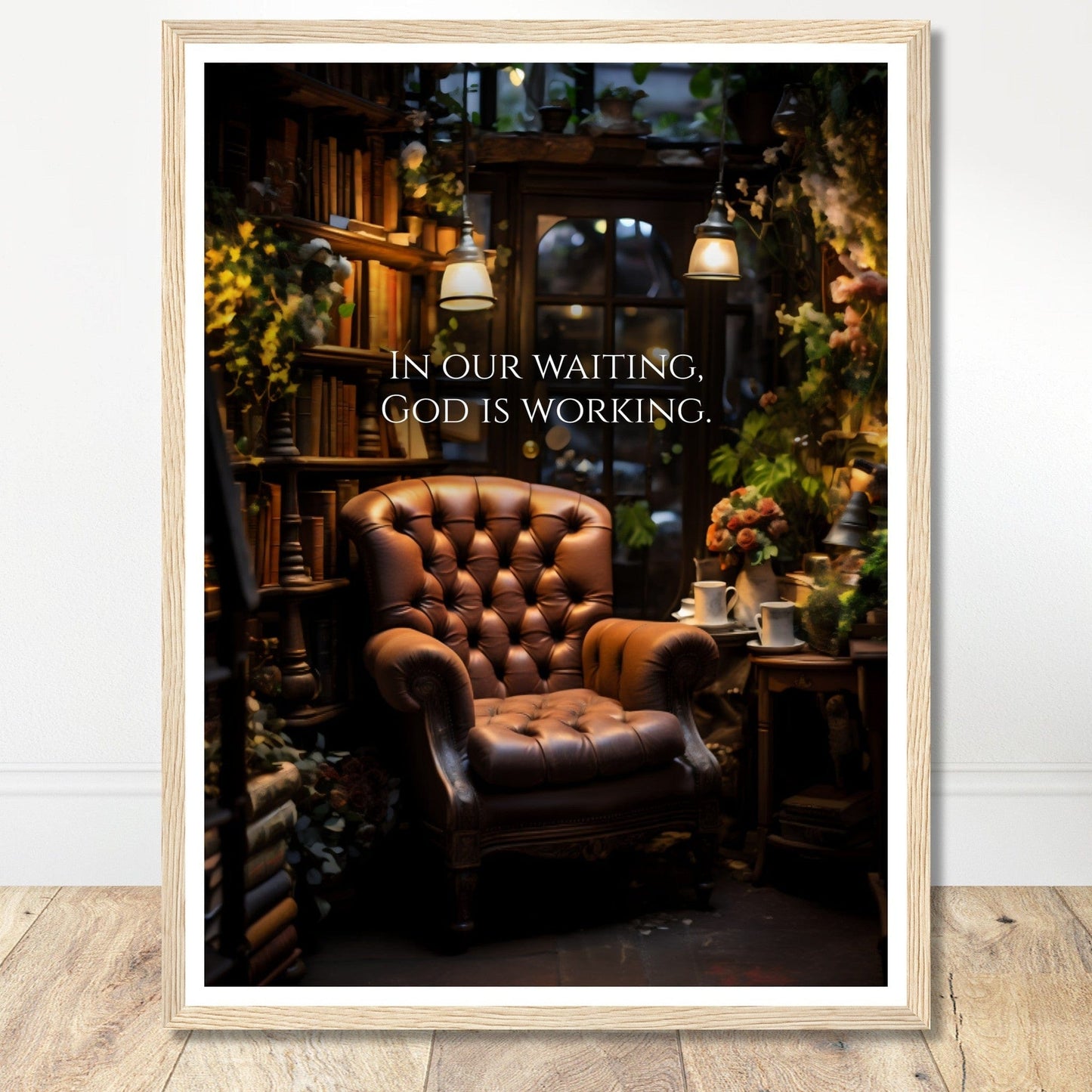 Coffee With My Father Print Material 45x60 cm / 18x24″ / Framed / Wood frame In Our Waiting - Custom Art