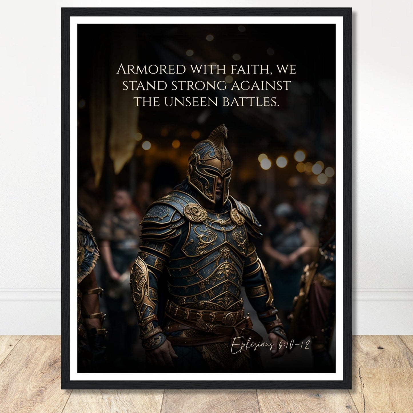 Coffee With My Father Print Material 45x60 cm / 18x24″ / Premium Matte Paper Wooden Framed Poster / Black frame The Unseen Battles: Ephesians 6:10-12 - Artwork