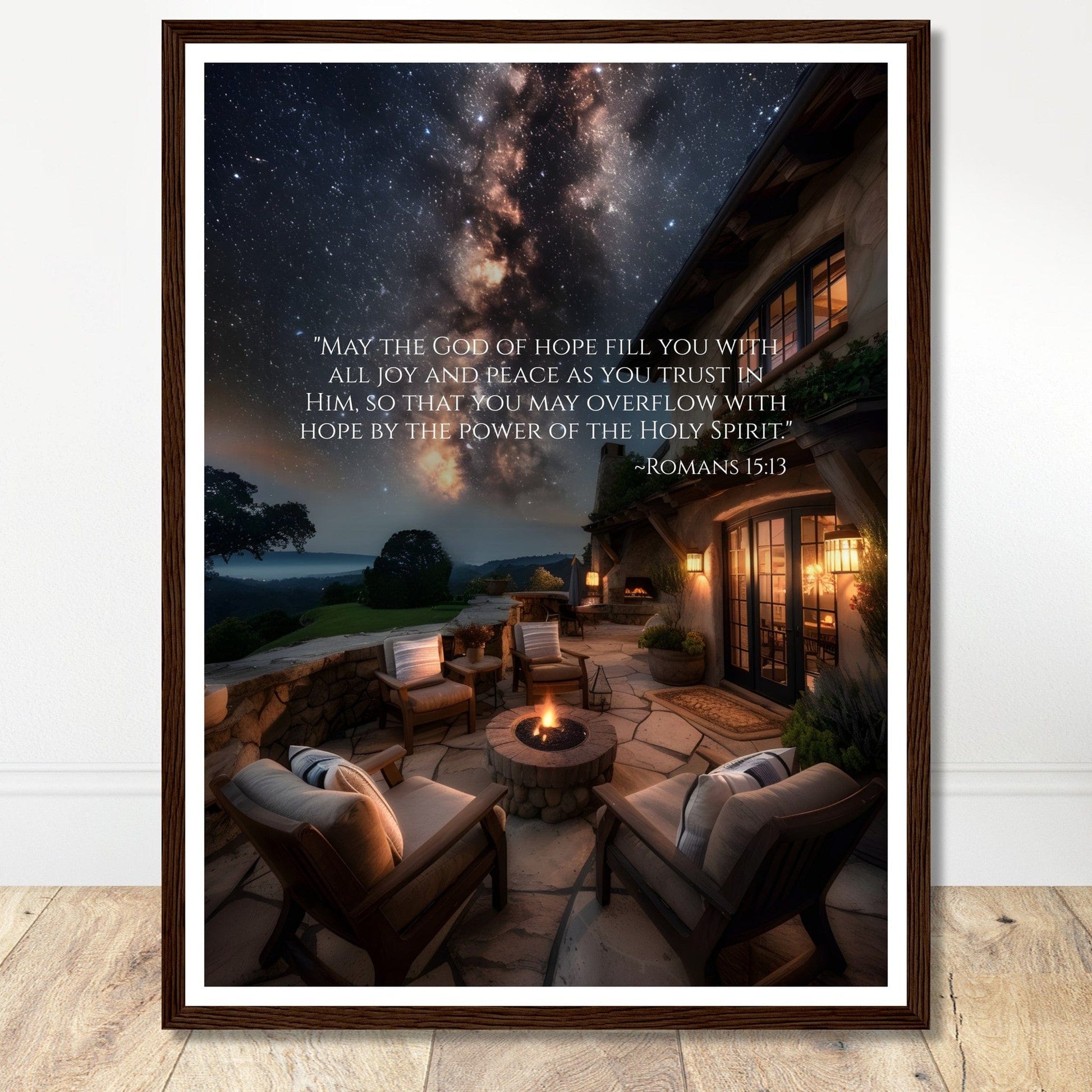 Coffee With My Father Print Material 45x60 cm / 18x24″ / Premium Matte Paper Wooden Framed Poster / Dark wood frame God of Hope