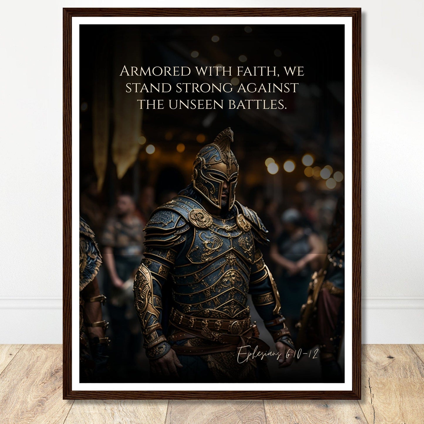 Coffee With My Father Print Material 45x60 cm / 18x24″ / Premium Matte Paper Wooden Framed Poster / Dark wood frame The Unseen Battles: Ephesians 6:10-12 - Artwork