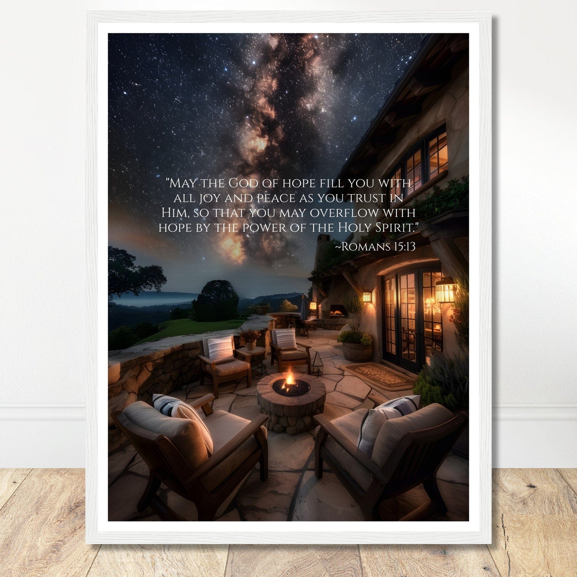 Coffee With My Father Print Material 45x60 cm / 18x24″ / Premium Matte Paper Wooden Framed Poster / White frame God of Hope