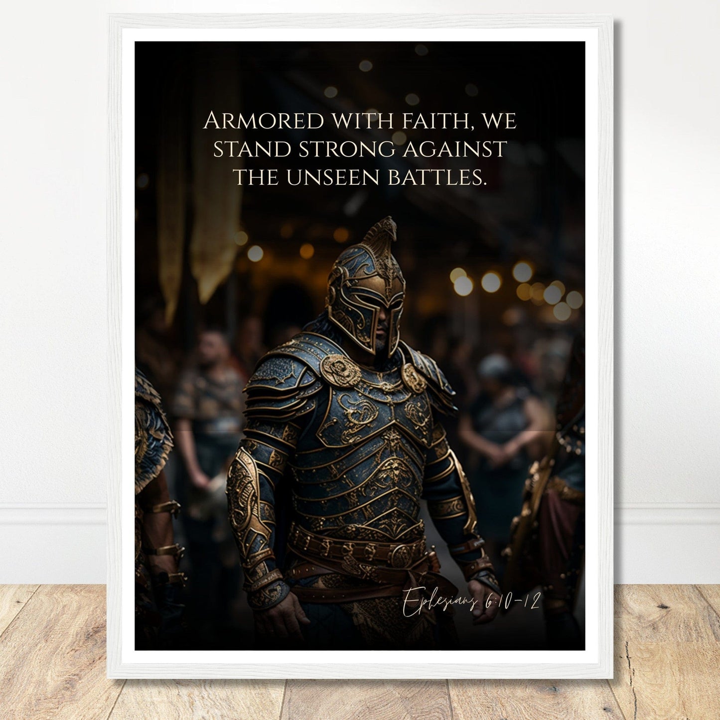Coffee With My Father Print Material 45x60 cm / 18x24″ / Premium Matte Paper Wooden Framed Poster / White frame The Unseen Battles: Ephesians 6:10-12 - Artwork