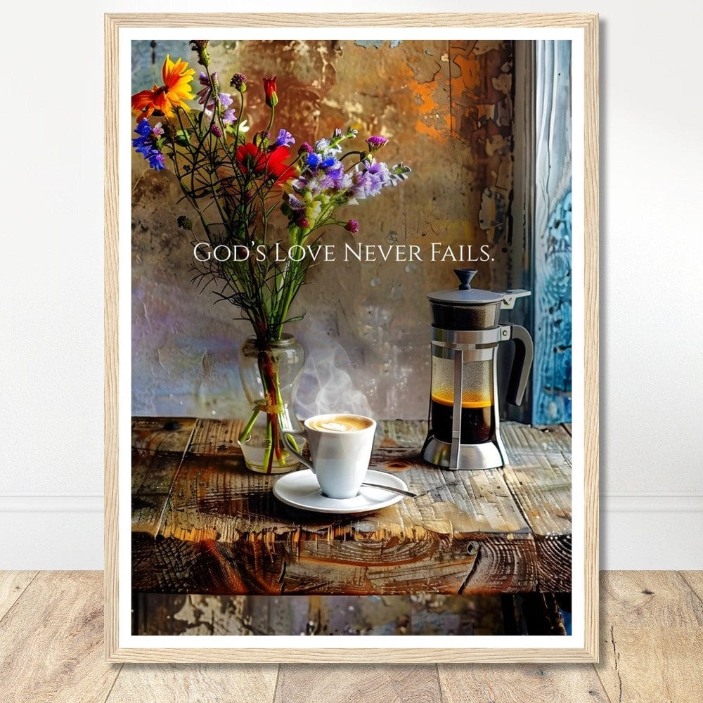 Coffee With My Father Print Material 45x60 cm / 18x24″ / Premium Matte Paper Wooden Framed Poster - Wood frame Framed Template