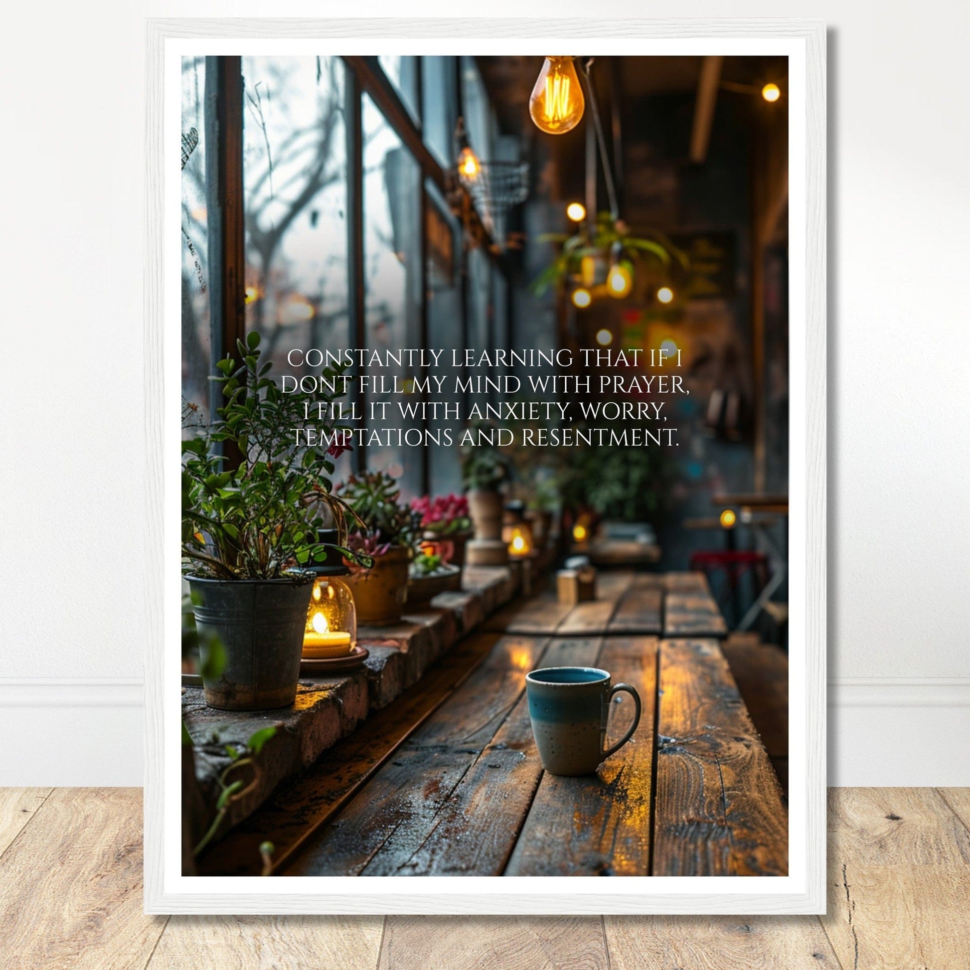 Coffee With My Father Print Material 45x60 cm / 18x24″ / White frame Framed Template