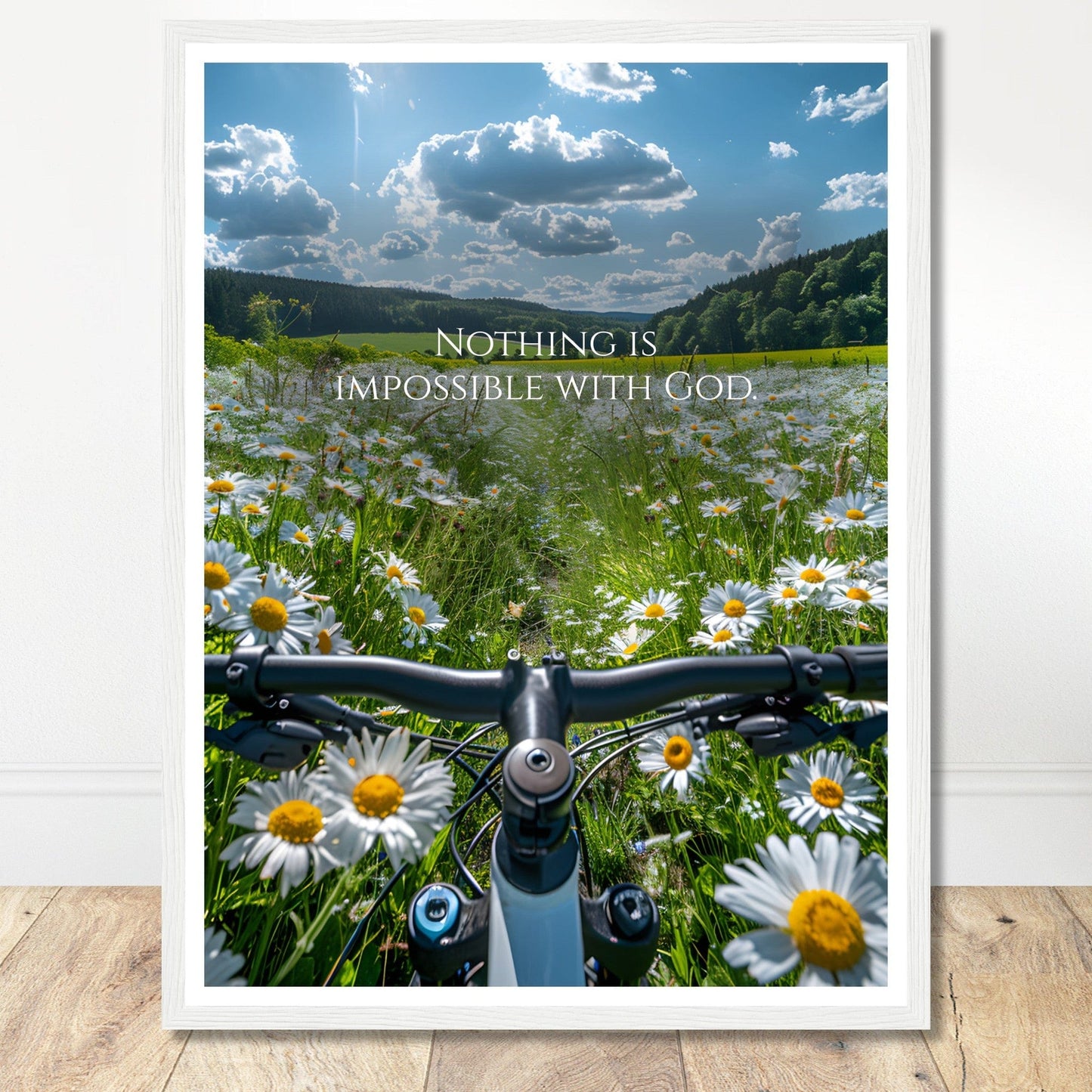 Coffee With My Father Print Material 45x60 cm / 18x24″ / White frame Nothing is Impossible With God - Artwork