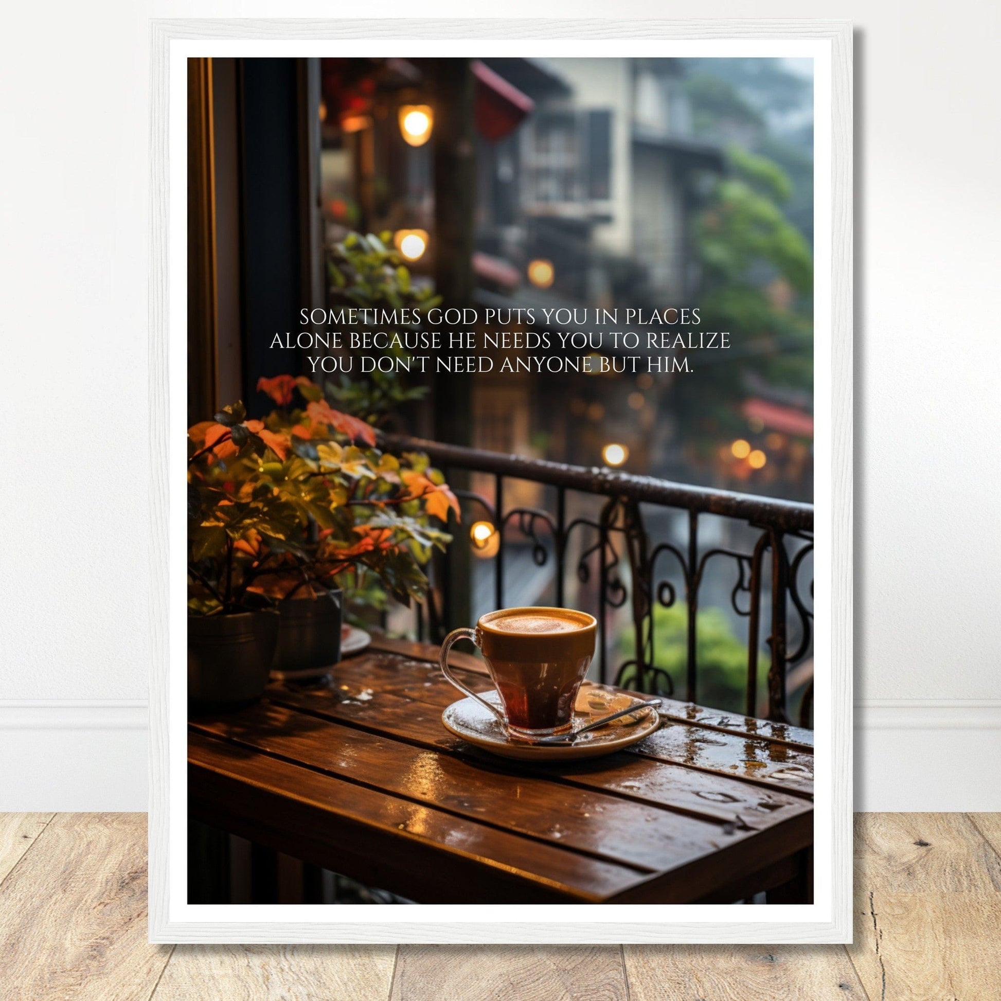 Coffee With My Father Print Material 45x60 cm / 18x24″ / White frame Premium Matte Paper Wooden Framed Poster