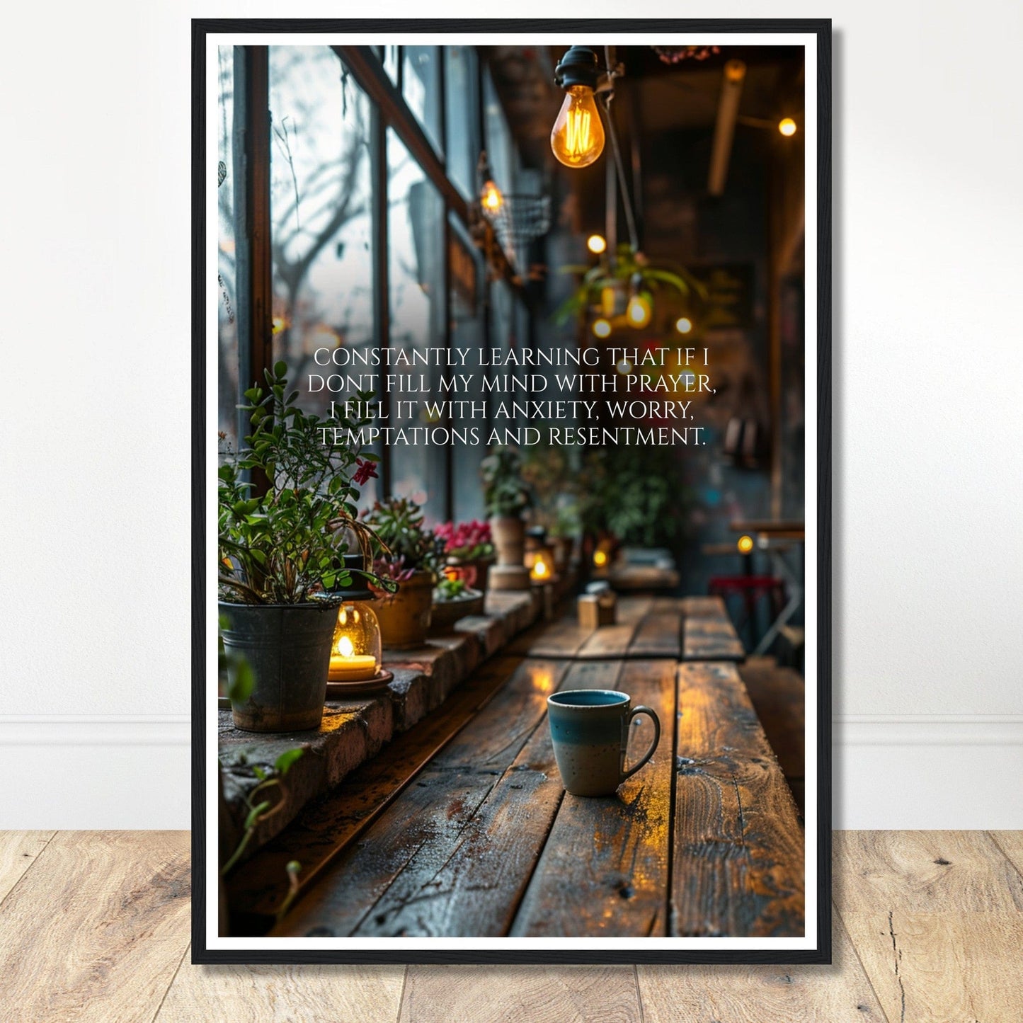 Coffee With My Father Print Material 60x90 cm / 24x36″ / Black frame Framed Template