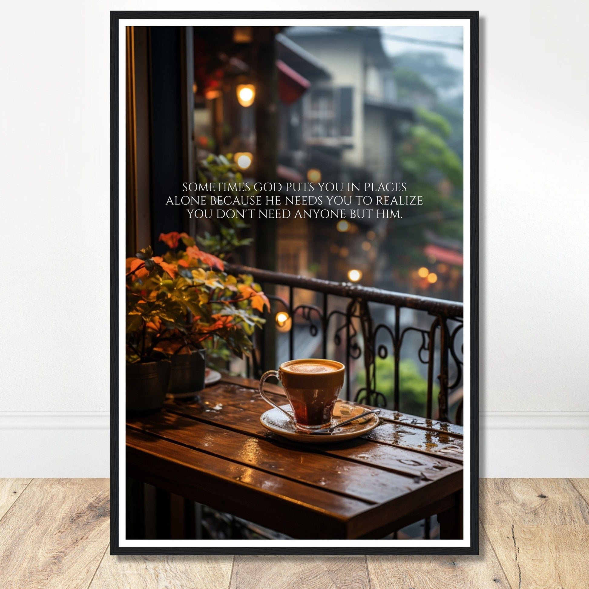 Coffee With My Father Print Material 60x90 cm / 24x36″ / Black frame Premium Matte Paper Wooden Framed Poster