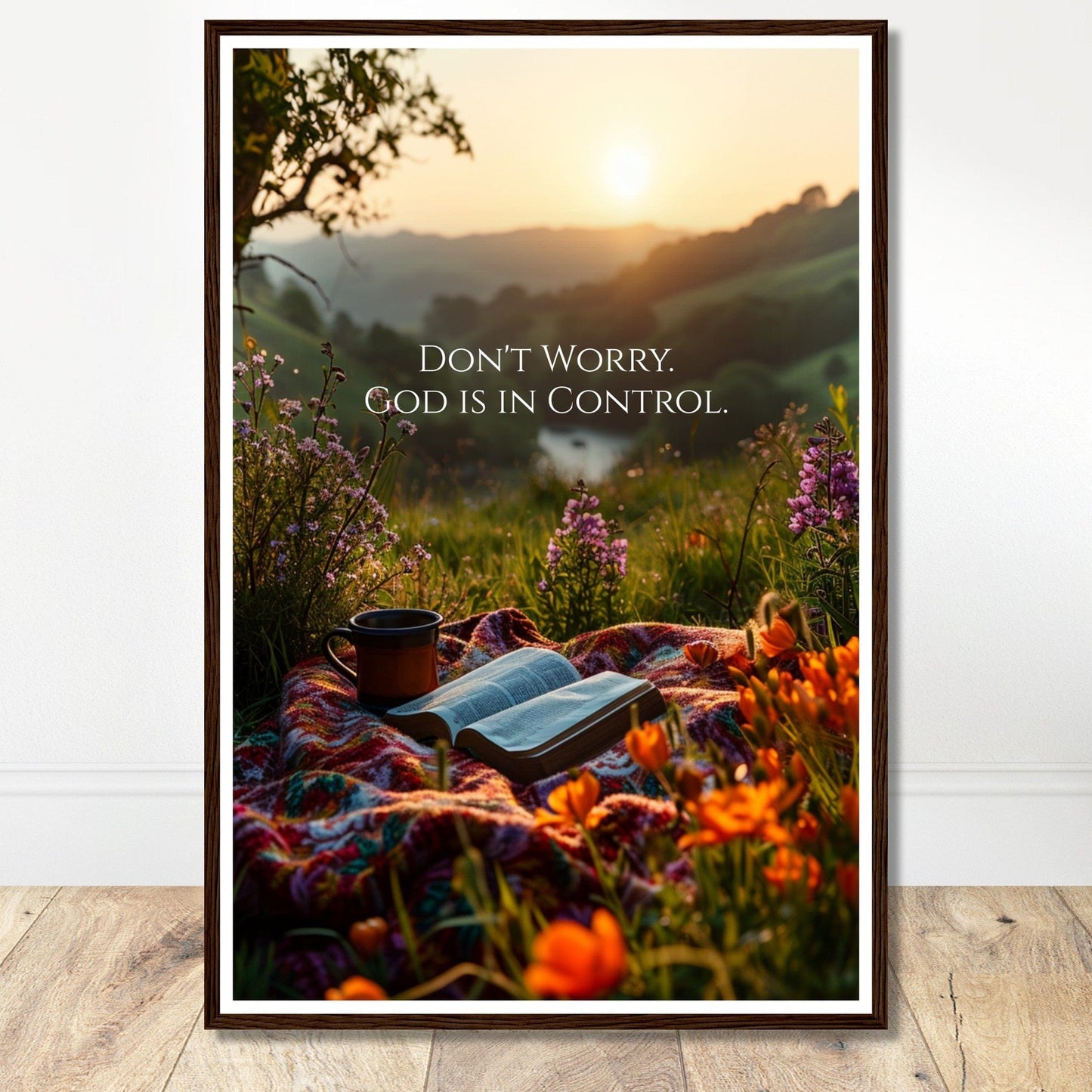 Coffee With My Father Print Material 60x90 cm / 24x36″ / Dark wood frame Premium Matte Paper Wooden Framed Poster
