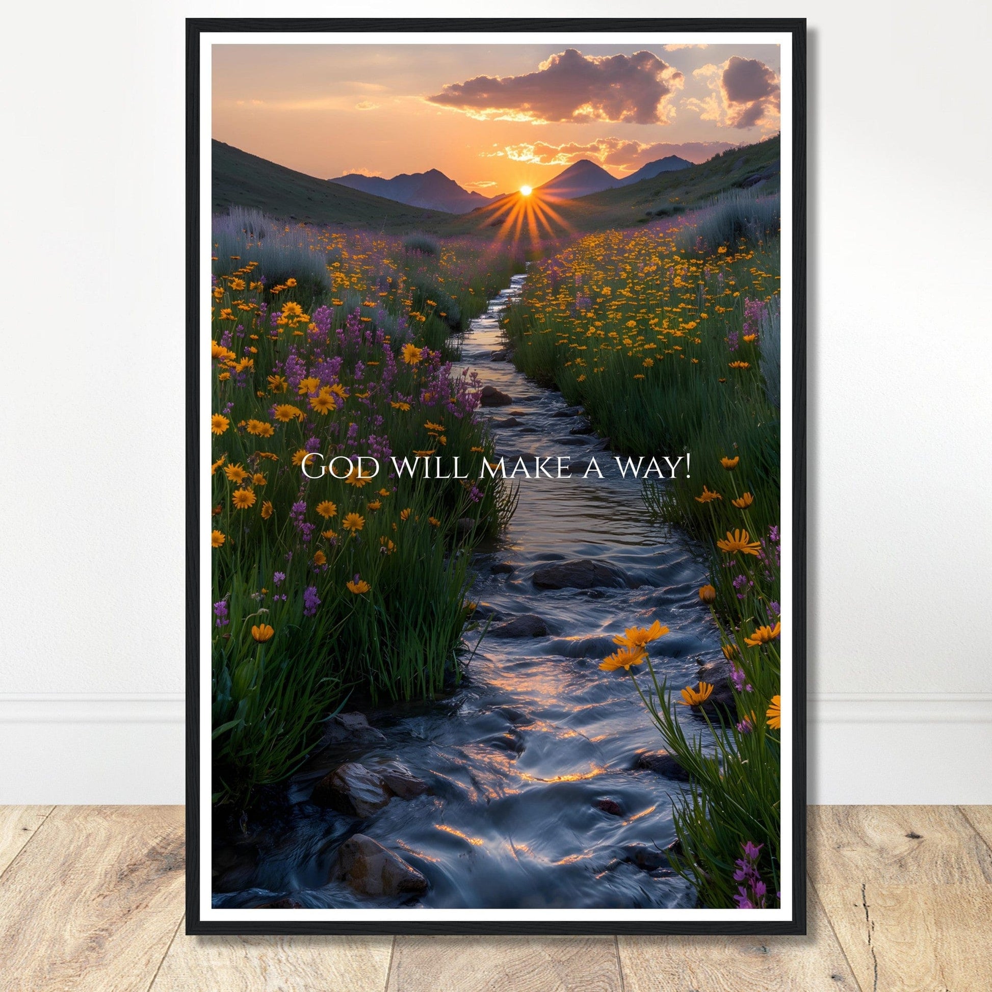 Coffee With My Father Print Material 60x90 cm / 24x36″ / Framed / Black frame God Will Make A Way - Custom Art