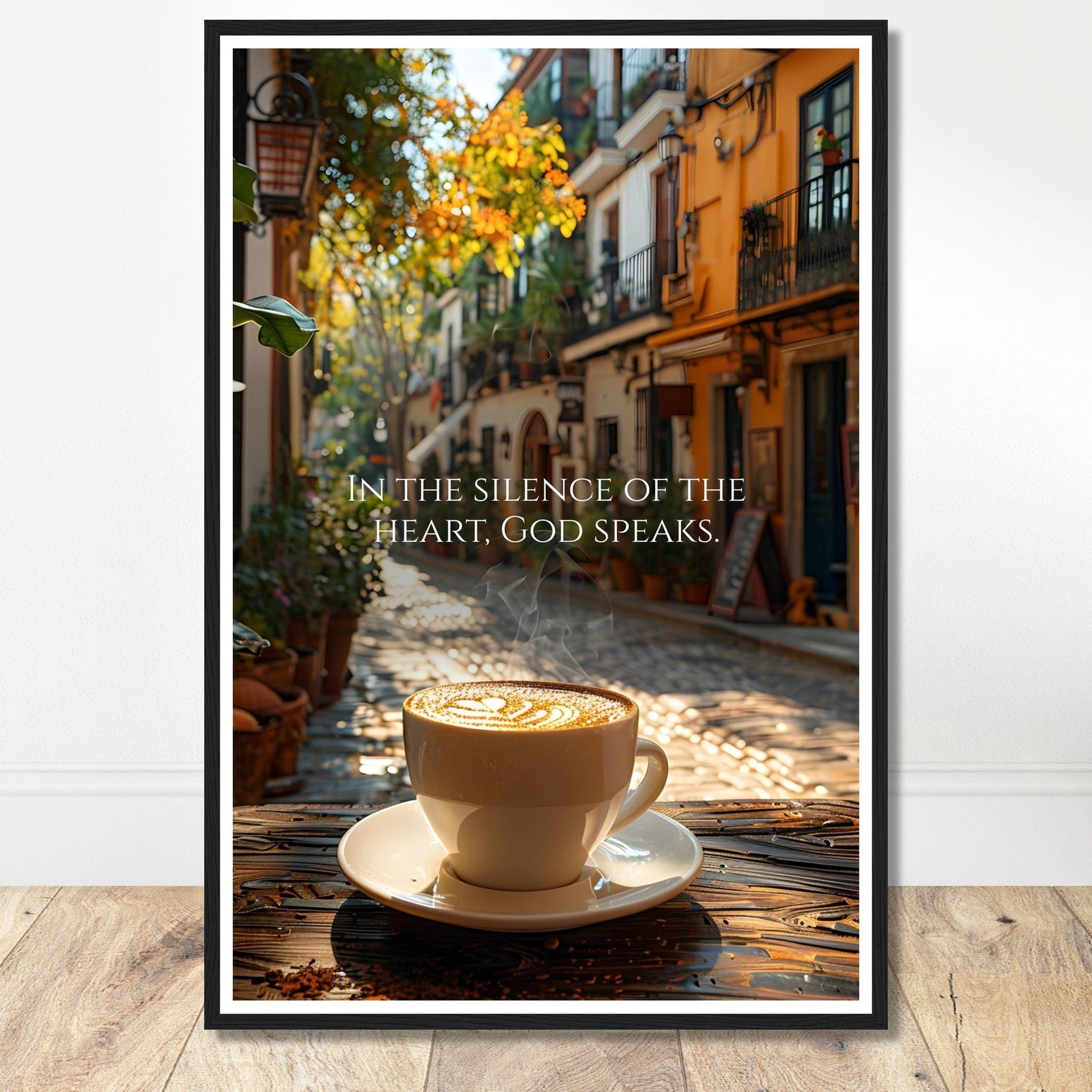 Coffee With My Father Print Material 60x90 cm / 24x36″ / Framed / Black frame In The Silence of the Heart - Custom Art