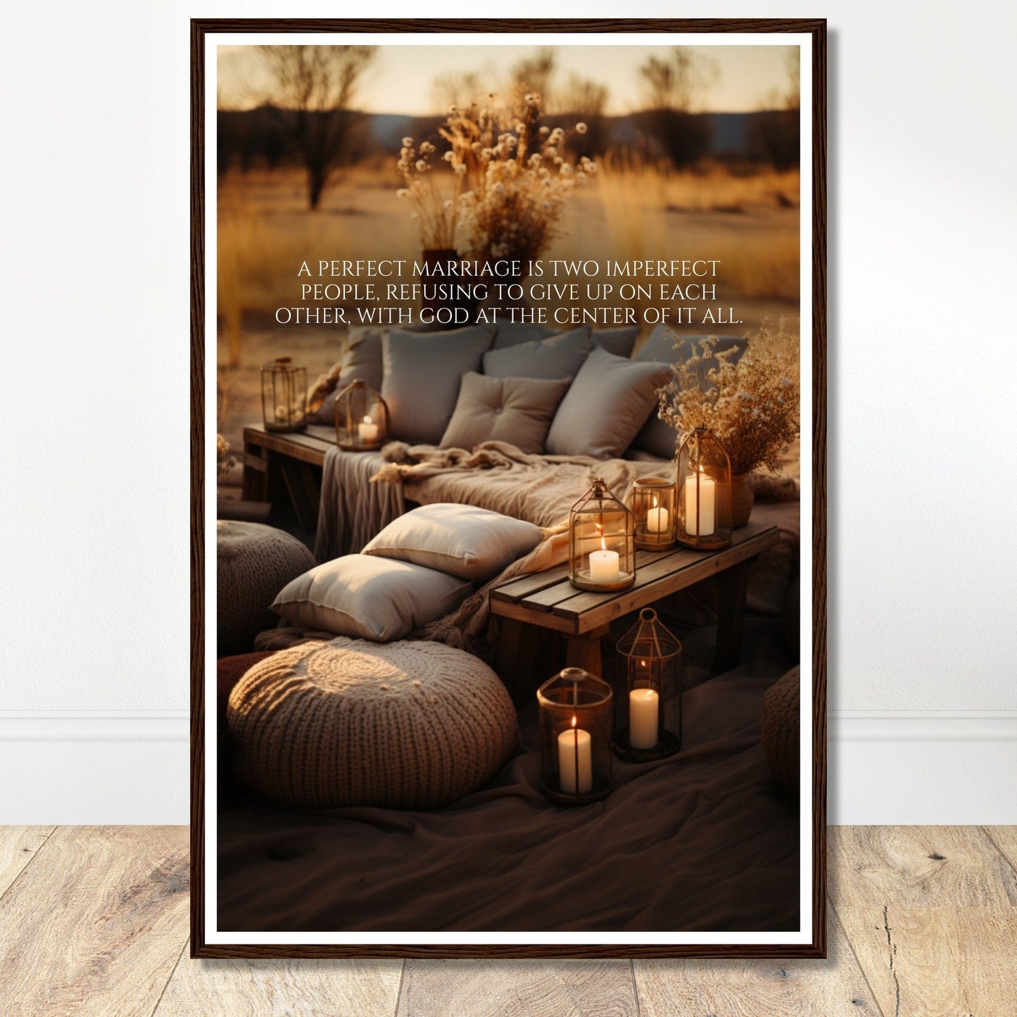 Coffee With My Father Print Material 60x90 cm / 24x36″ / Framed / Dark wood frame God-Centered Marriage - Custom Art