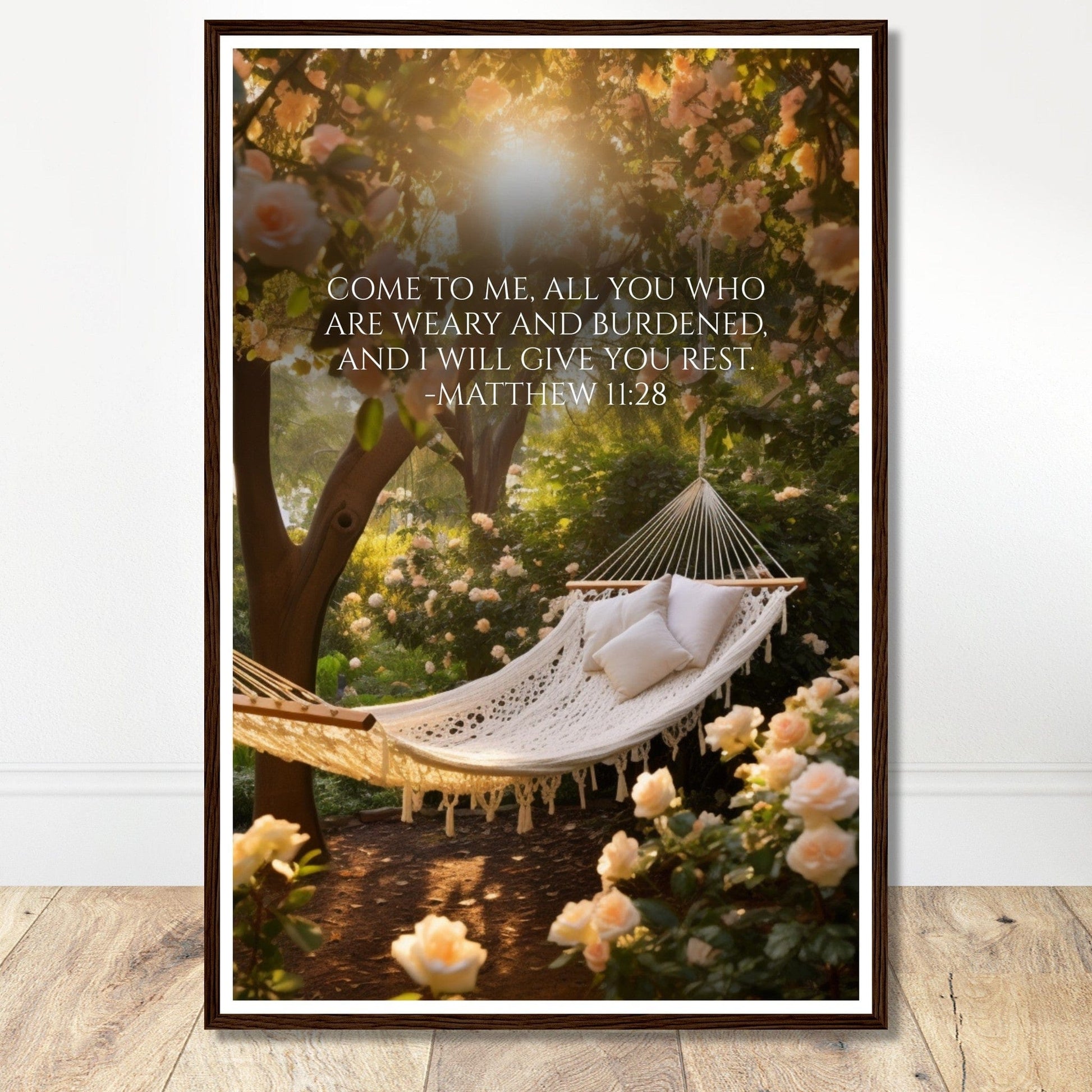 Coffee With My Father Print Material 60x90 cm / 24x36″ / Framed / Dark wood frame I Will Give You Rest - Custom Art