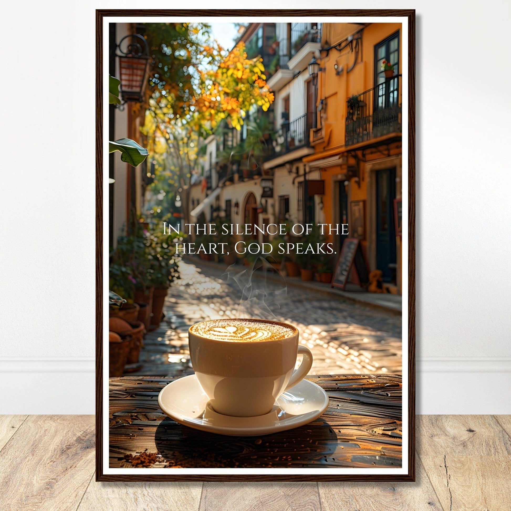 Coffee With My Father Print Material 60x90 cm / 24x36″ / Framed / Dark wood frame In The Silence of the Heart - Custom Art