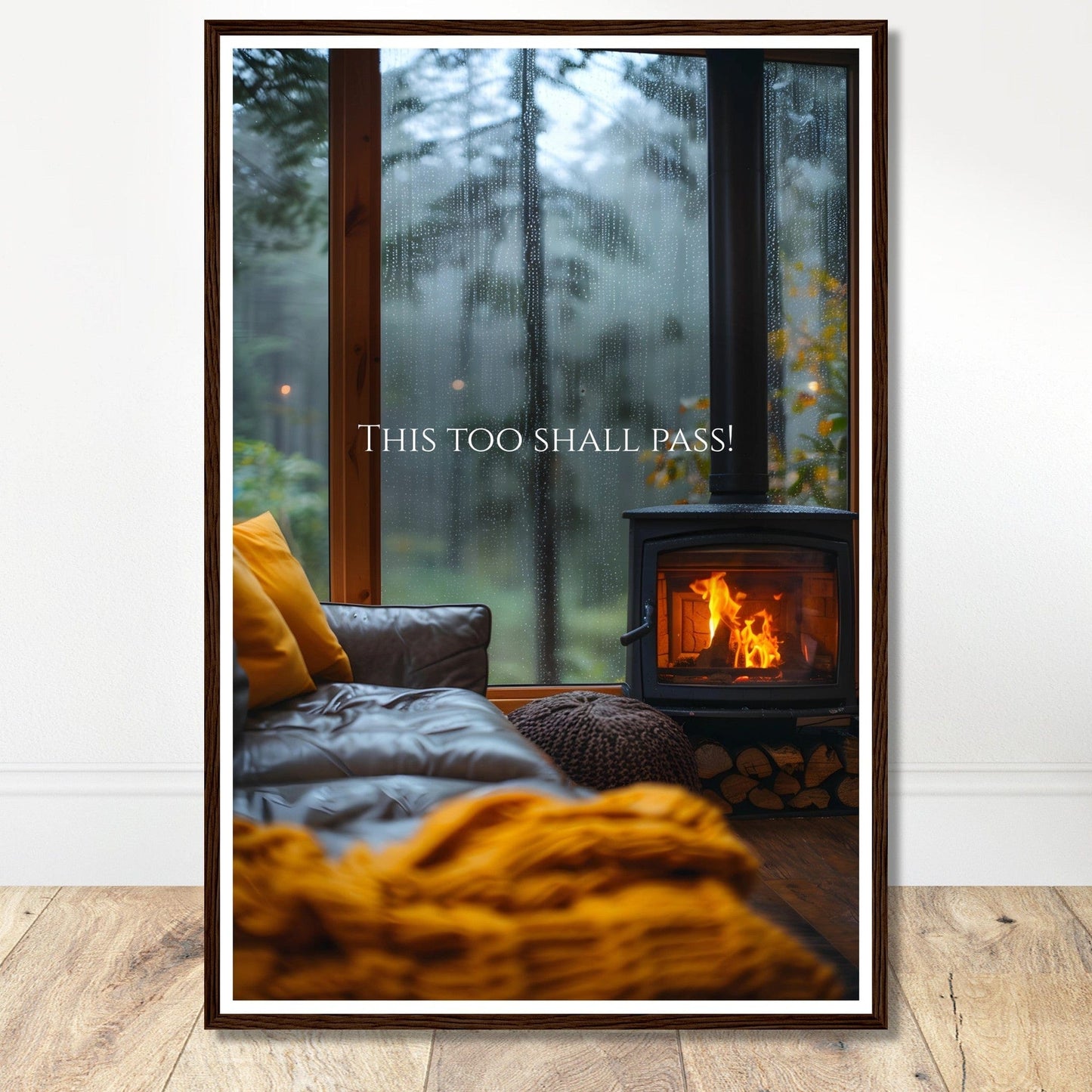Coffee With My Father Print Material 60x90 cm / 24x36″ / Framed / Dark wood frame This Too Shall Pass - Custom Art