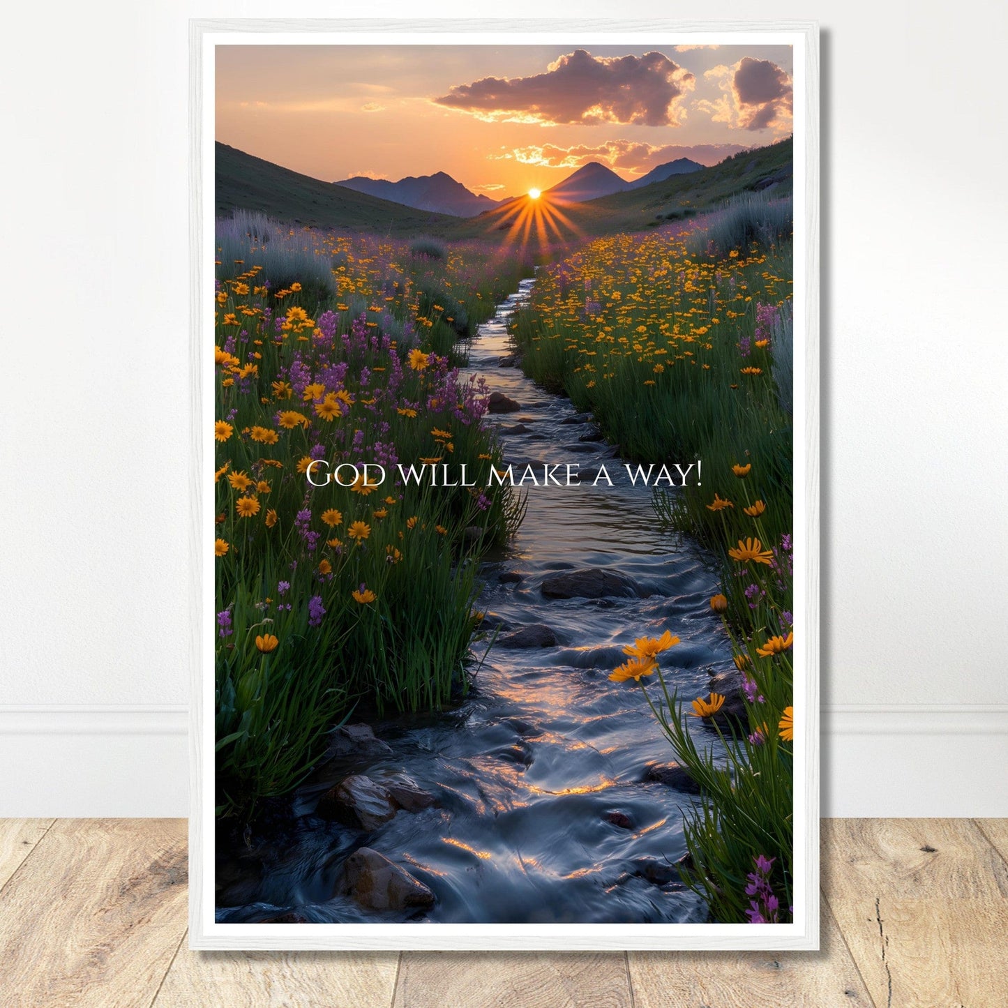 Coffee With My Father Print Material 60x90 cm / 24x36″ / Framed / White frame God Will Make A Way - Custom Art