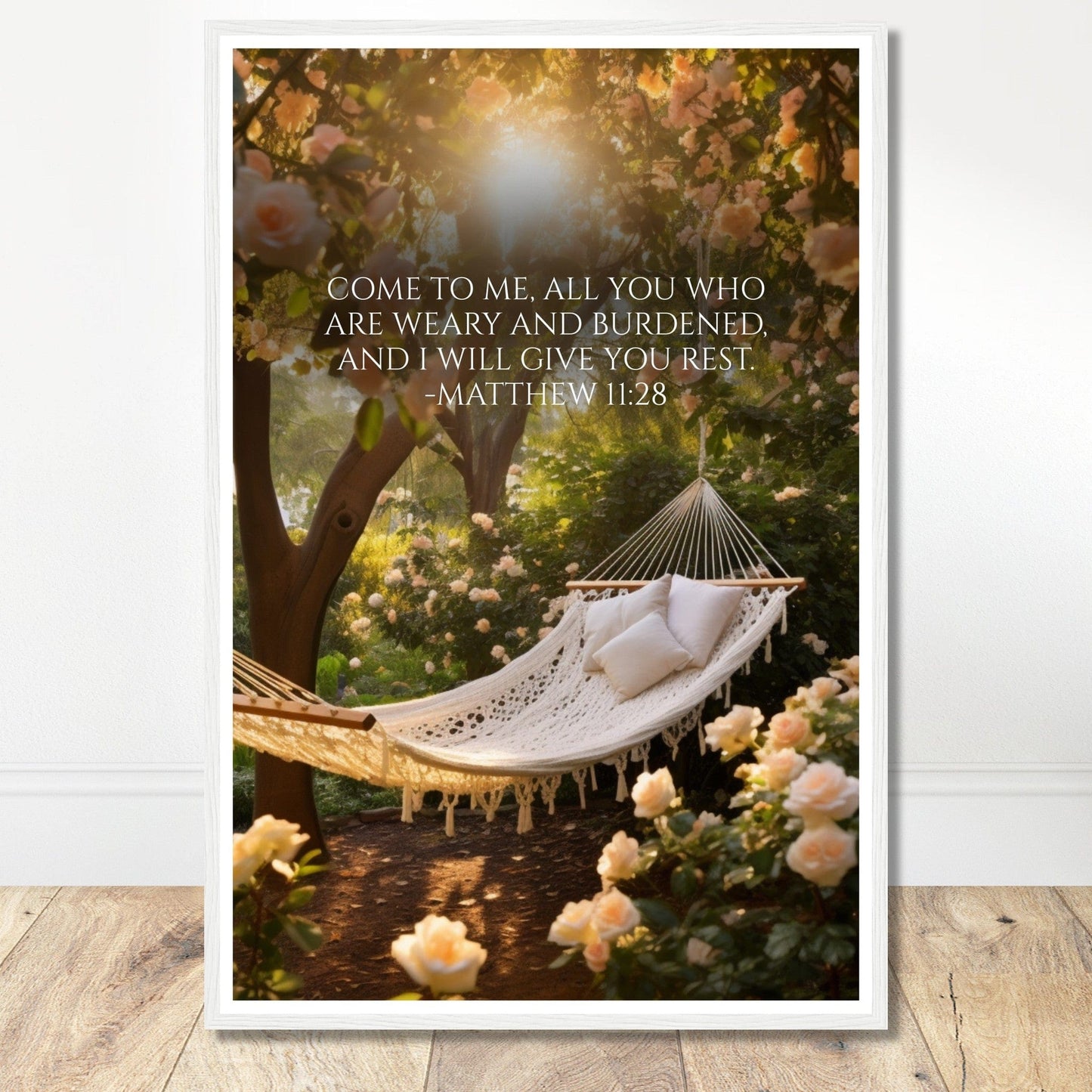 Coffee With My Father Print Material 60x90 cm / 24x36″ / Framed / White frame I Will Give You Rest - Custom Art