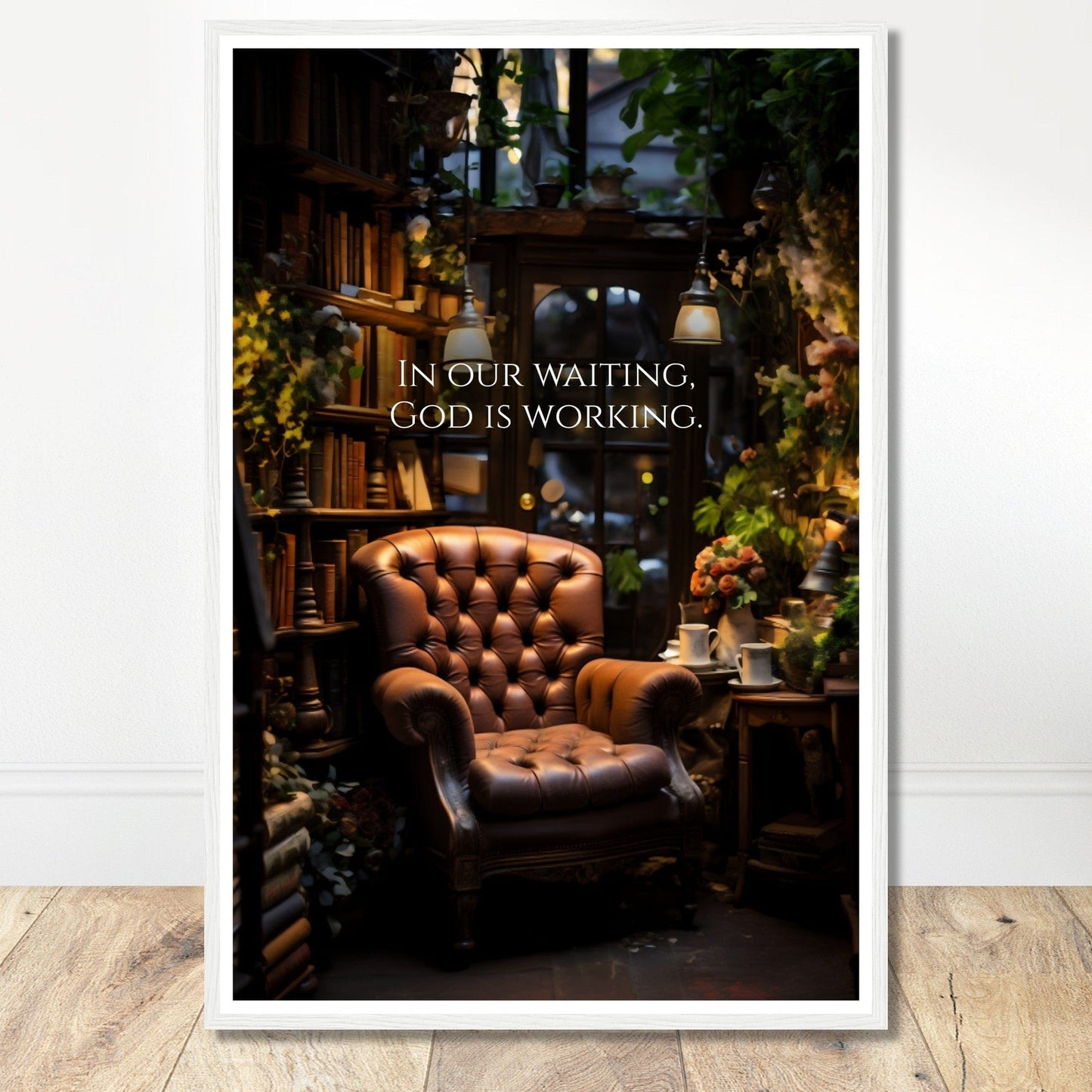 Coffee With My Father Print Material 60x90 cm / 24x36″ / Framed / White frame In Our Waiting - Custom Art