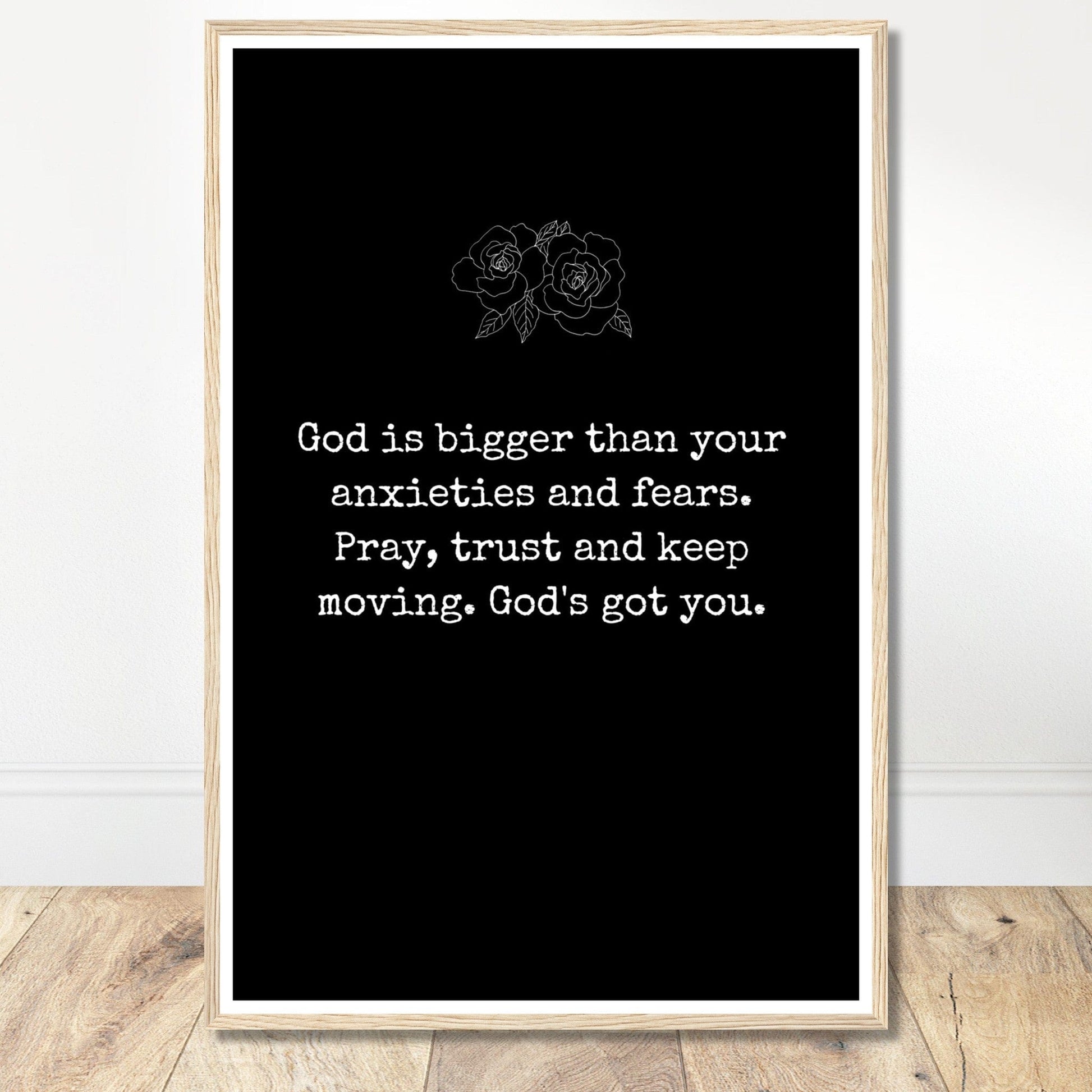 Coffee With My Father Print Material 60x90 cm / 24x36″ / Framed / Wood frame God Is Bigger - Quote Print