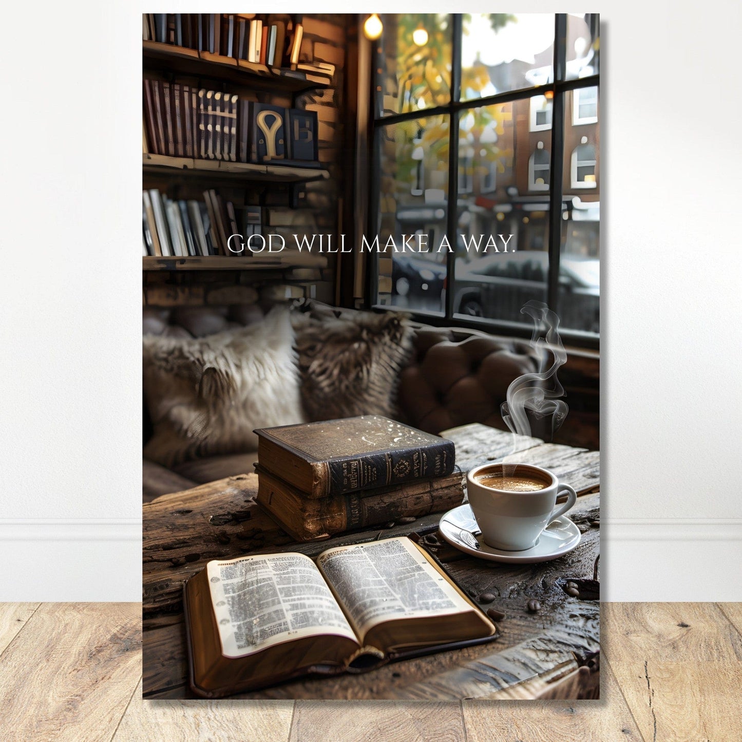 Coffee With My Father Print Material 60x90 cm / 24x36″ / Premium Matte Paper Poster / - God Will Make A Way