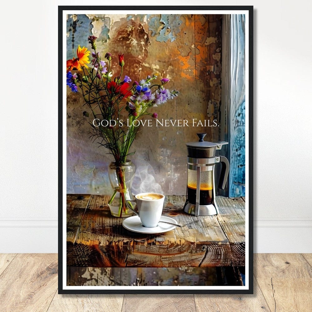 Coffee With My Father Print Material 60x90 cm / 24x36″ / Premium Matte Paper Wooden Framed Poster - Black frame Framed Template