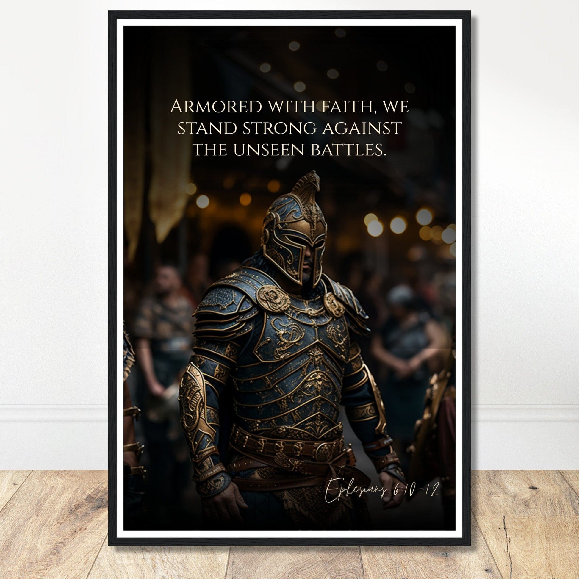 Coffee With My Father Print Material 60x90 cm / 24x36″ / Premium Matte Paper Wooden Framed Poster / Black frame The Unseen Battles: Ephesians 6:10-12 - Artwork