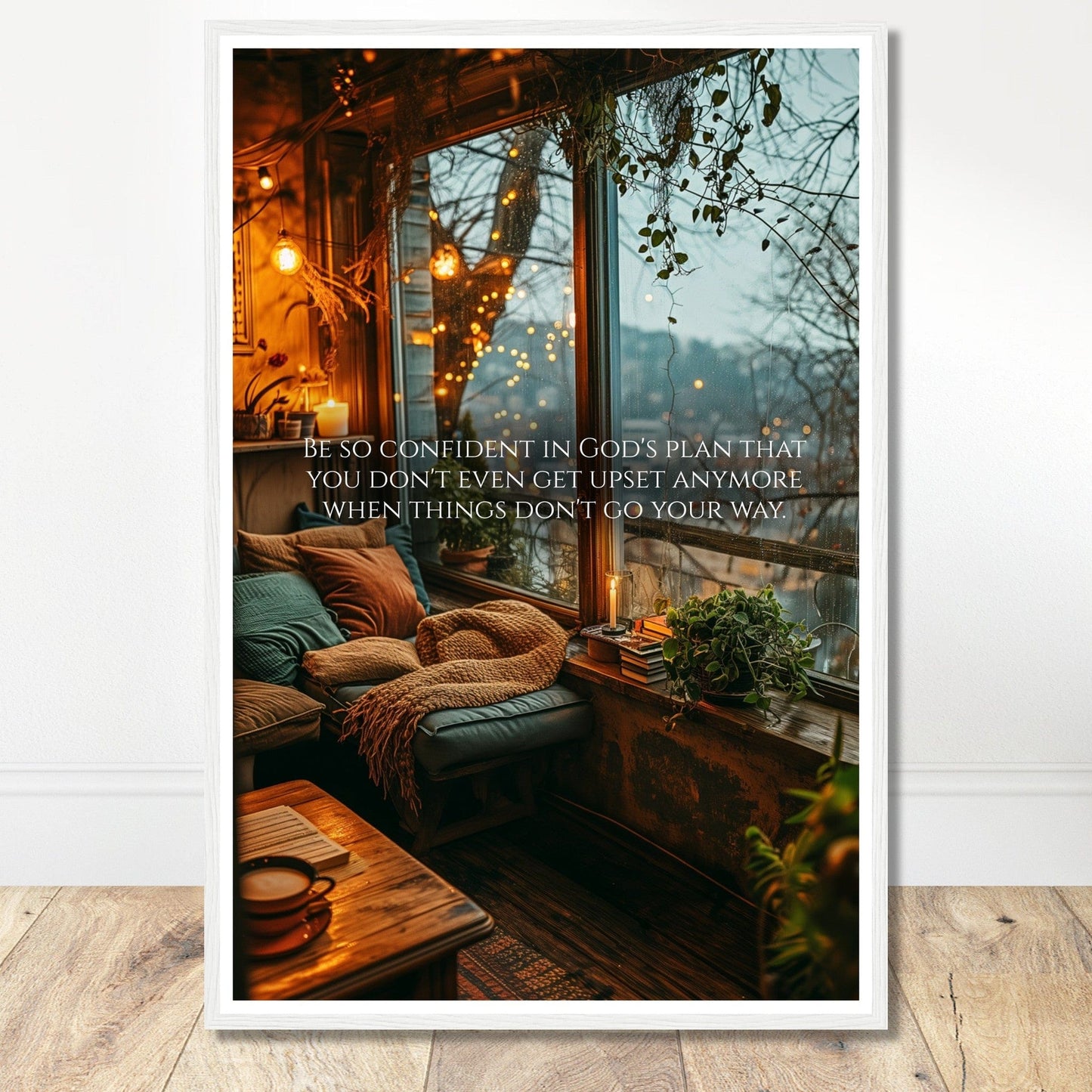 Coffee With My Father Print Material 60x90 cm / 24x36″ / Premium Matte Paper Wooden Framed Poster / White frame Premium Matte Paper Wooden Framed Poster