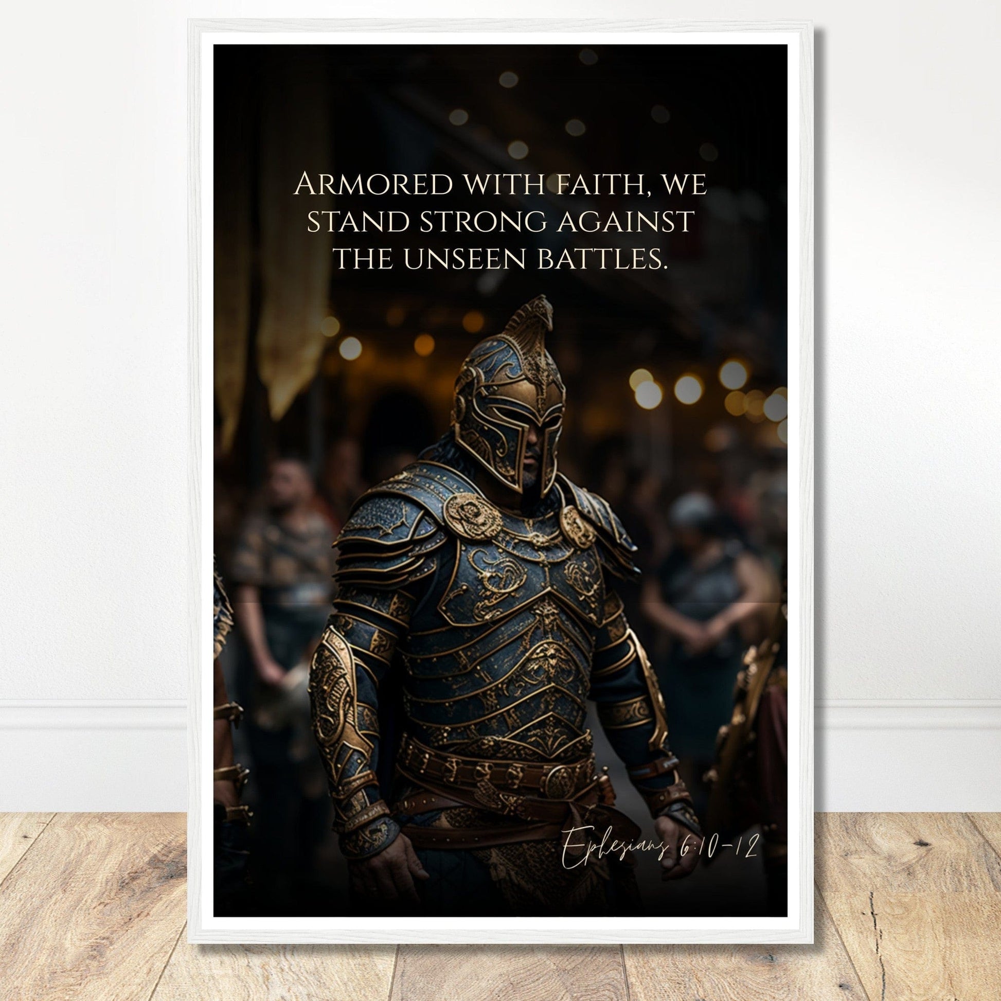 Coffee With My Father Print Material 60x90 cm / 24x36″ / Premium Matte Paper Wooden Framed Poster / White frame The Unseen Battles: Ephesians 6:10-12 - Artwork
