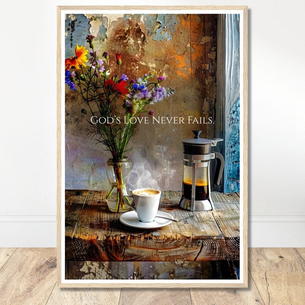 Coffee With My Father Print Material 60x90 cm / 24x36″ / Premium Matte Paper Wooden Framed Poster - Wood frame Framed Template