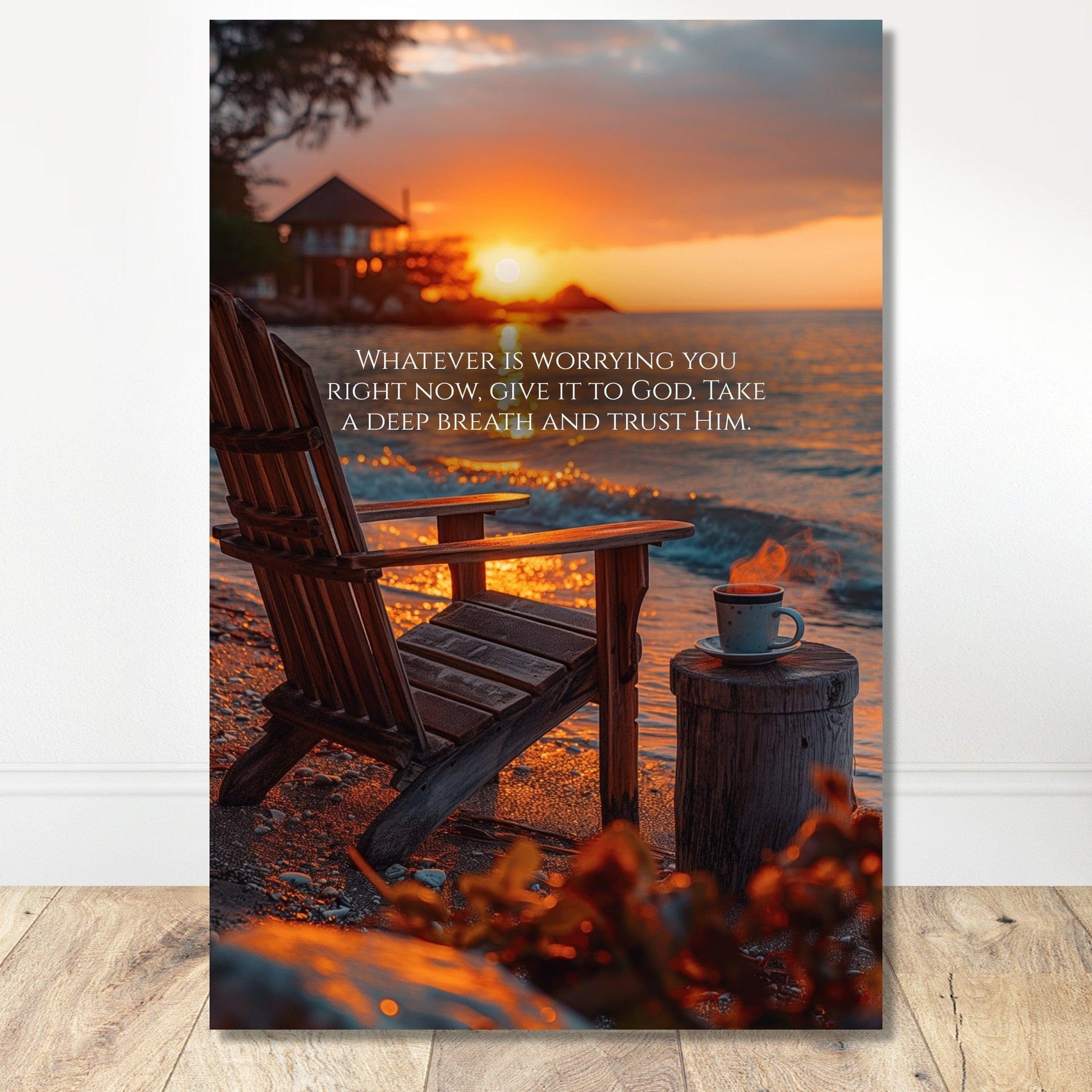 Coffee With My Father Print Material 60x90 cm / 24x36″ / Unframed / Unframed - Poster Only Breathe and Trust - Custom Art