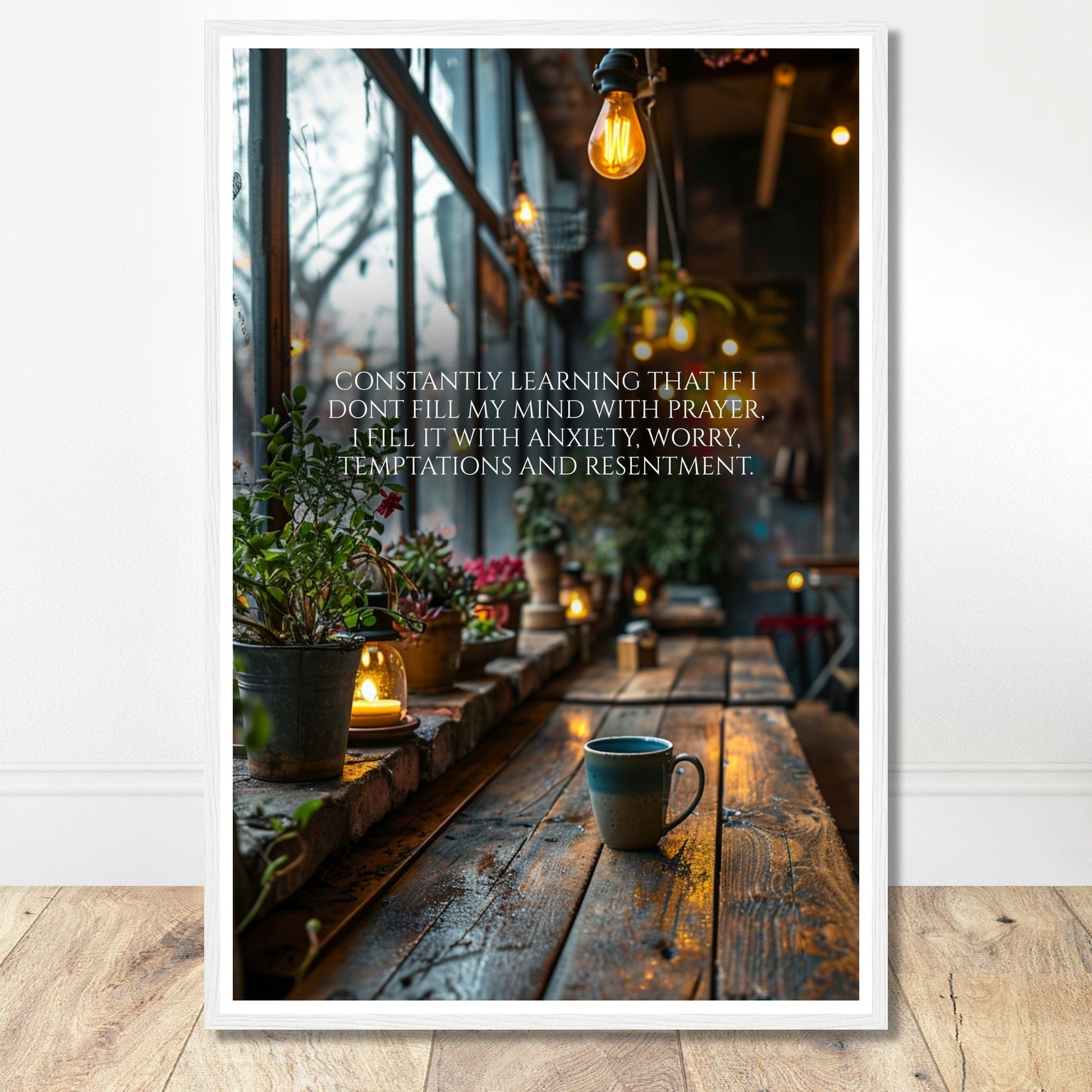 Coffee With My Father Print Material 60x90 cm / 24x36″ / White frame Framed Template