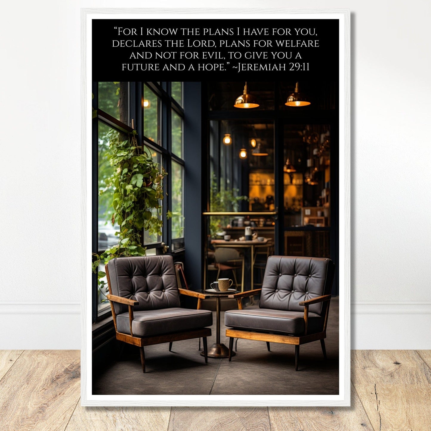Coffee With My Father Print Material 60x90 cm / 24x36″ / White frame Framed Template