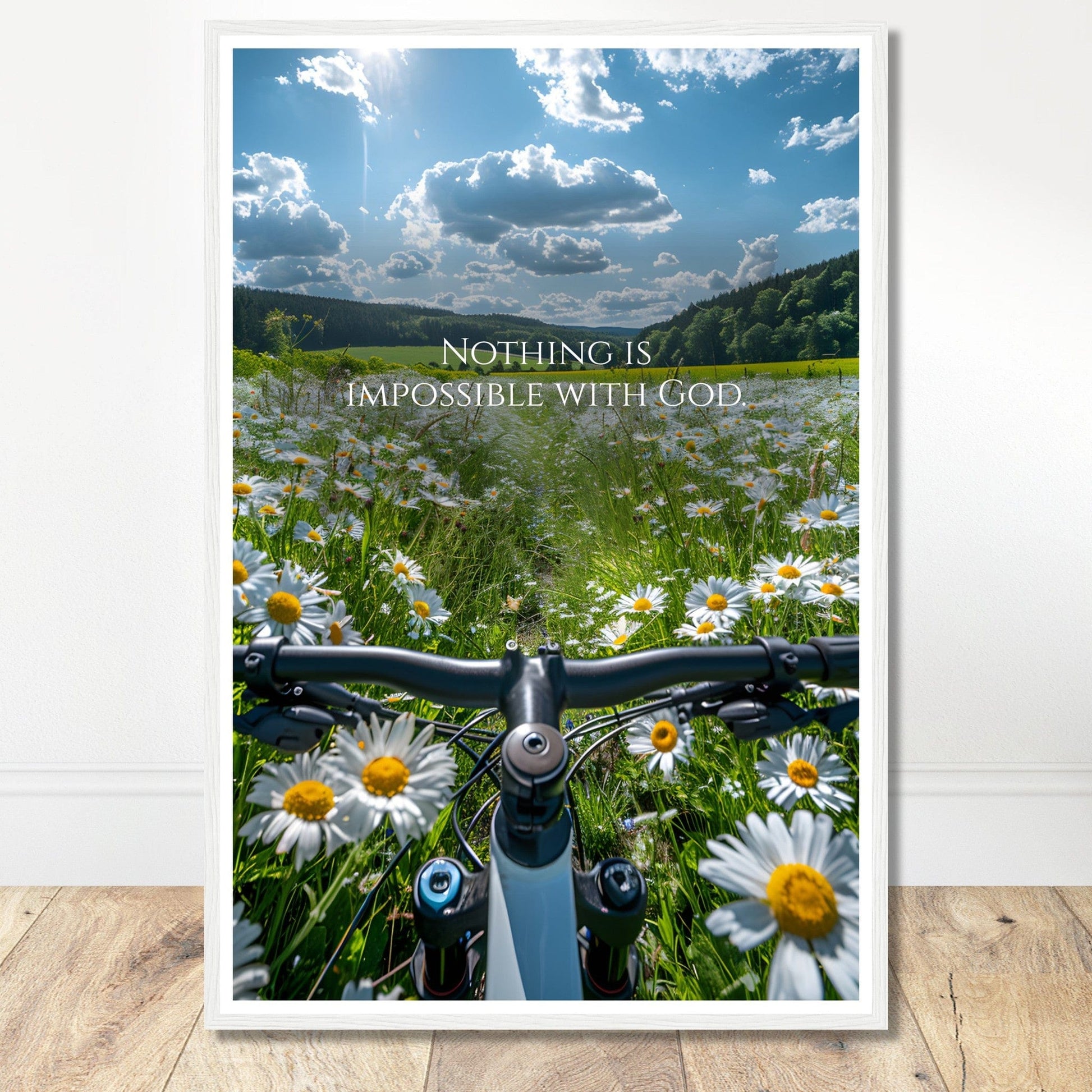 Coffee With My Father Print Material 60x90 cm / 24x36″ / White frame Nothing is Impossible With God - Artwork