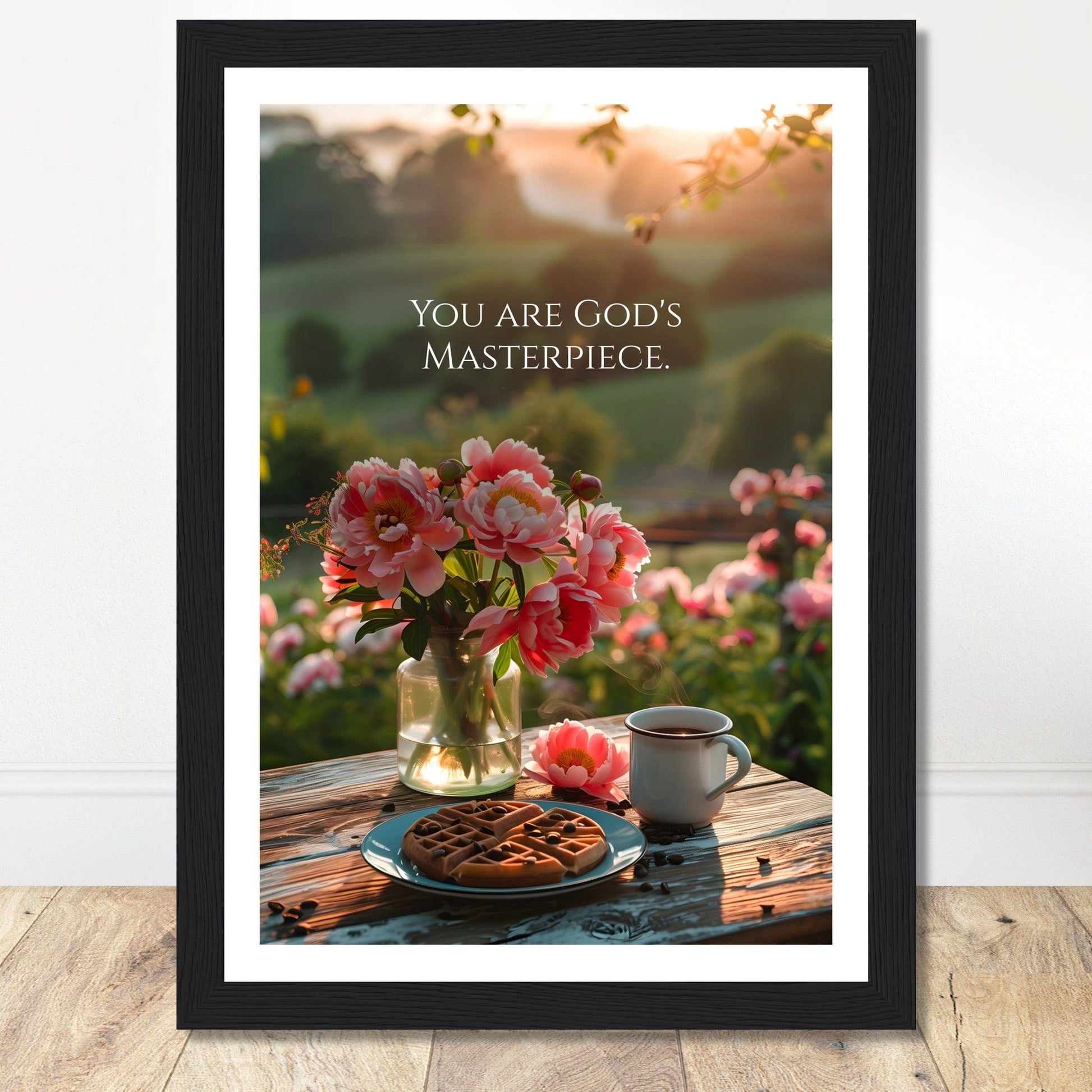 Coffee With My Father Print Material A4 21x29.7 cm / 8x12″ / Black frame Framed Template